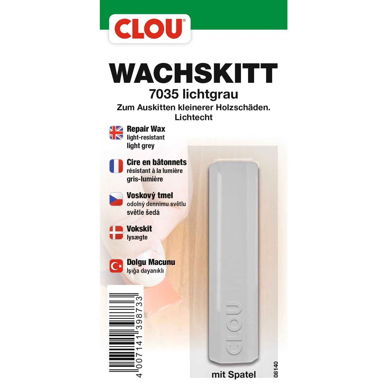 Wachskitt, 15 g, lichtgrau, seidenmatt, geruchlos