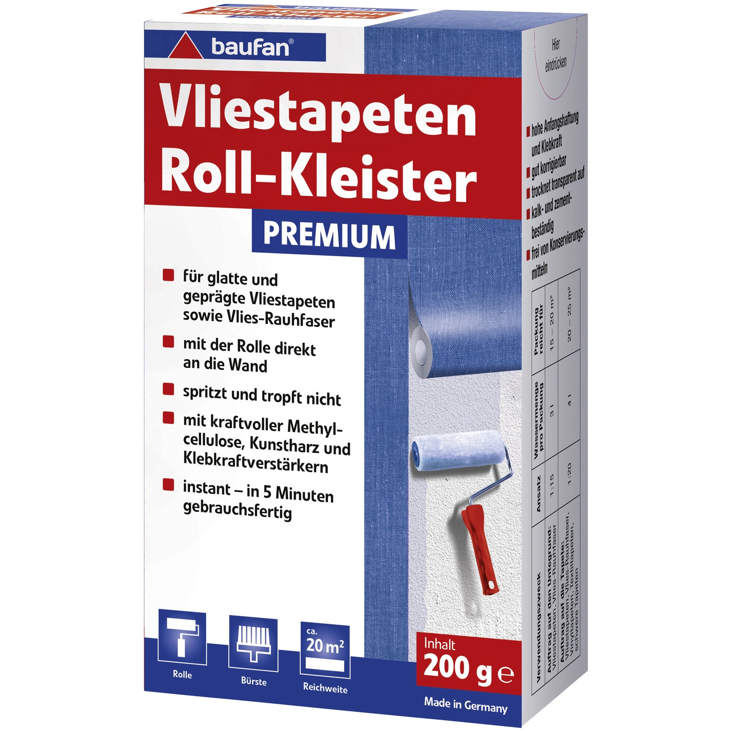 Vlies-Rauhfaser & Kleister, 200 g, 1 Stück