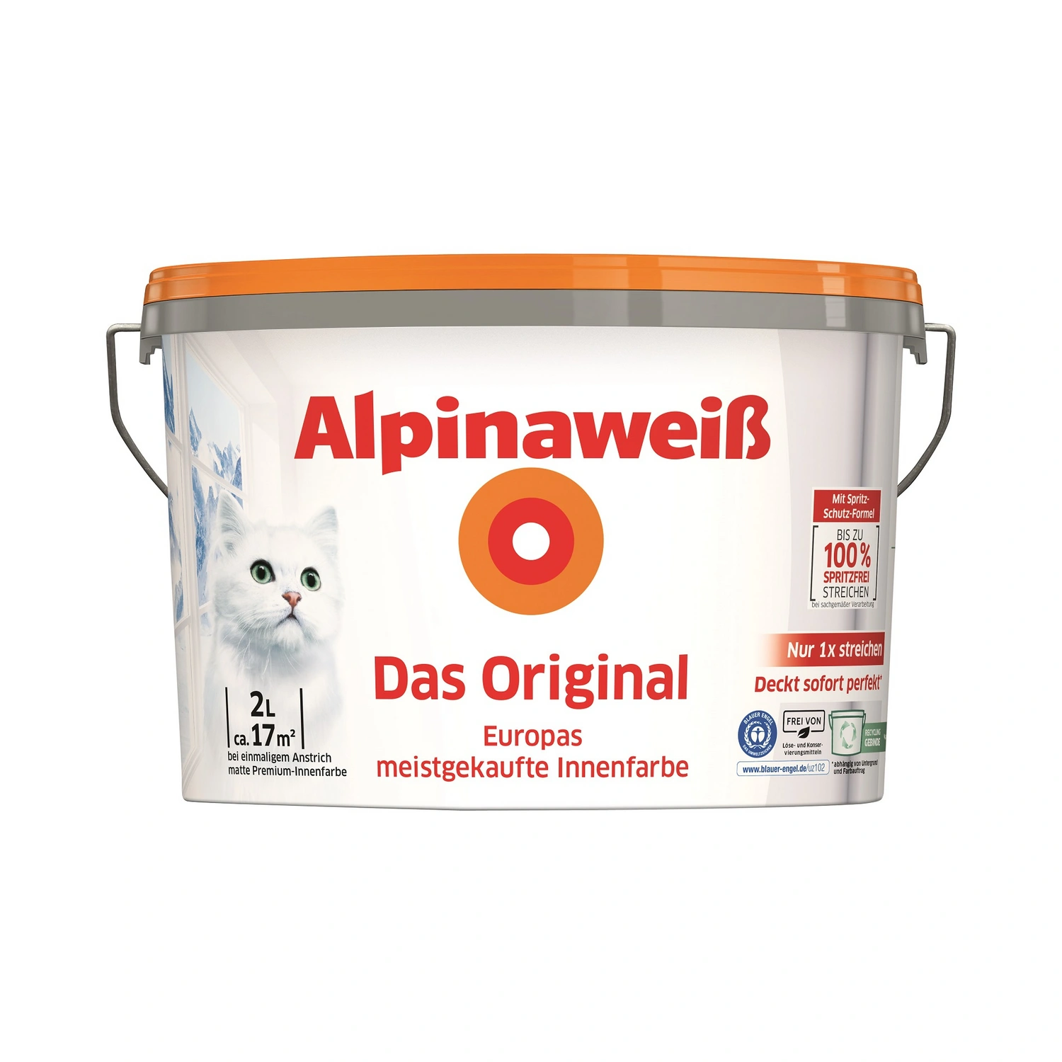 Dispersionsfarbe »Alpinaweiß Das Original«, weiß, matt, 2 l