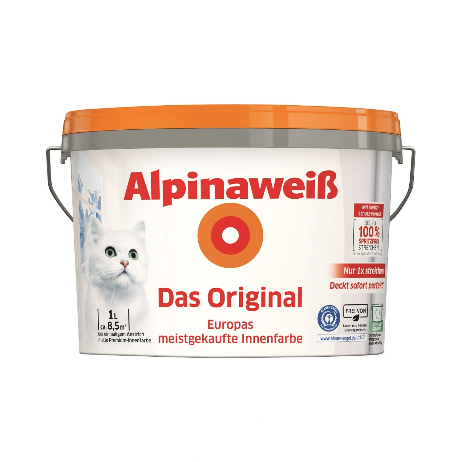 Dispersionsfarbe »Alpinaweiß Das Original«, weiß, matt, 1 l