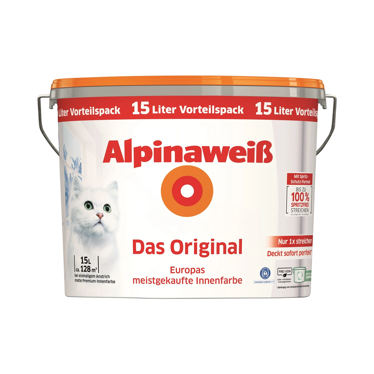 Dispersionsfarbe »Alpinaweiß Das Original«, weiß, matt, 15 l