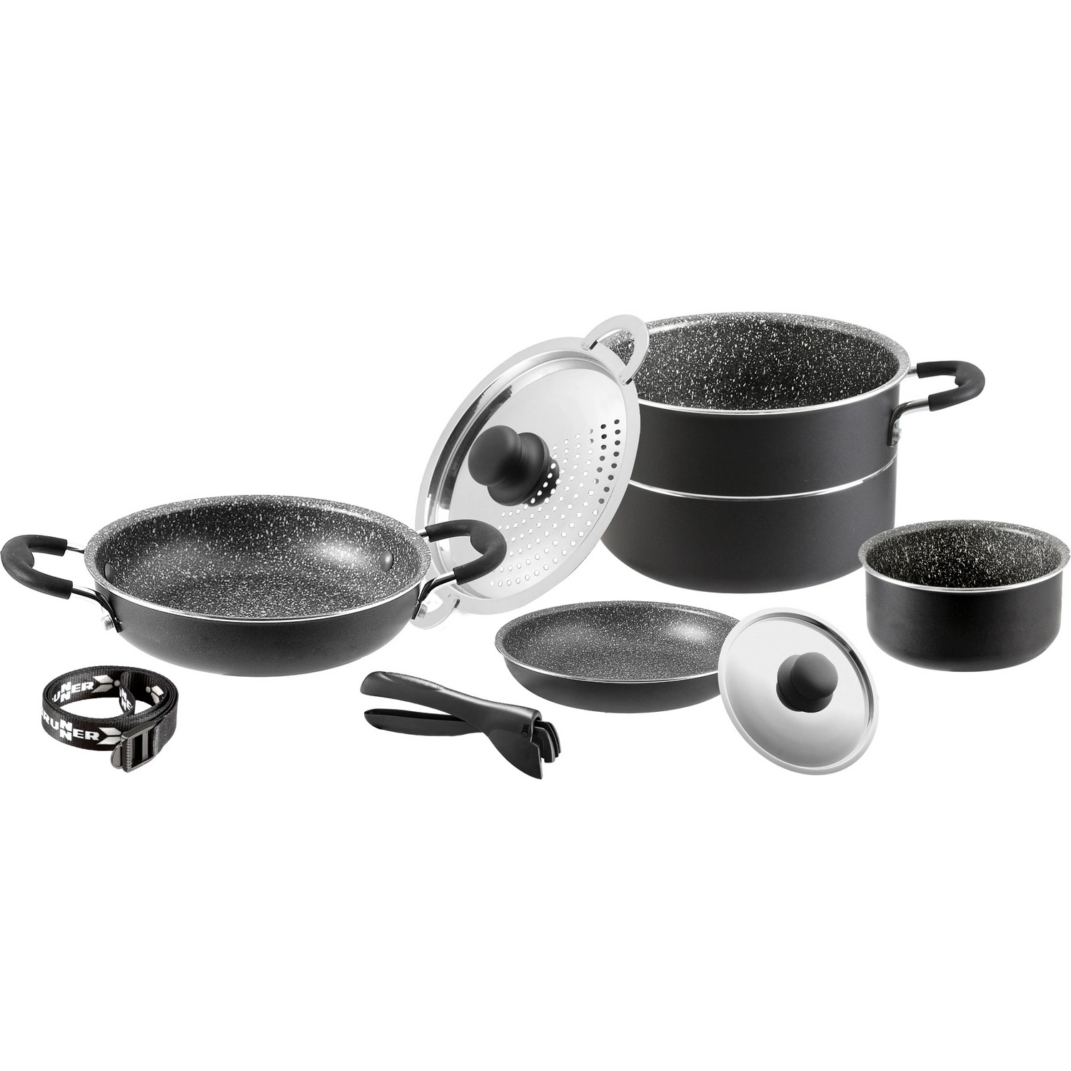 Topf-Set »Pirate«, 8-teilig, schwarz, Aluminium