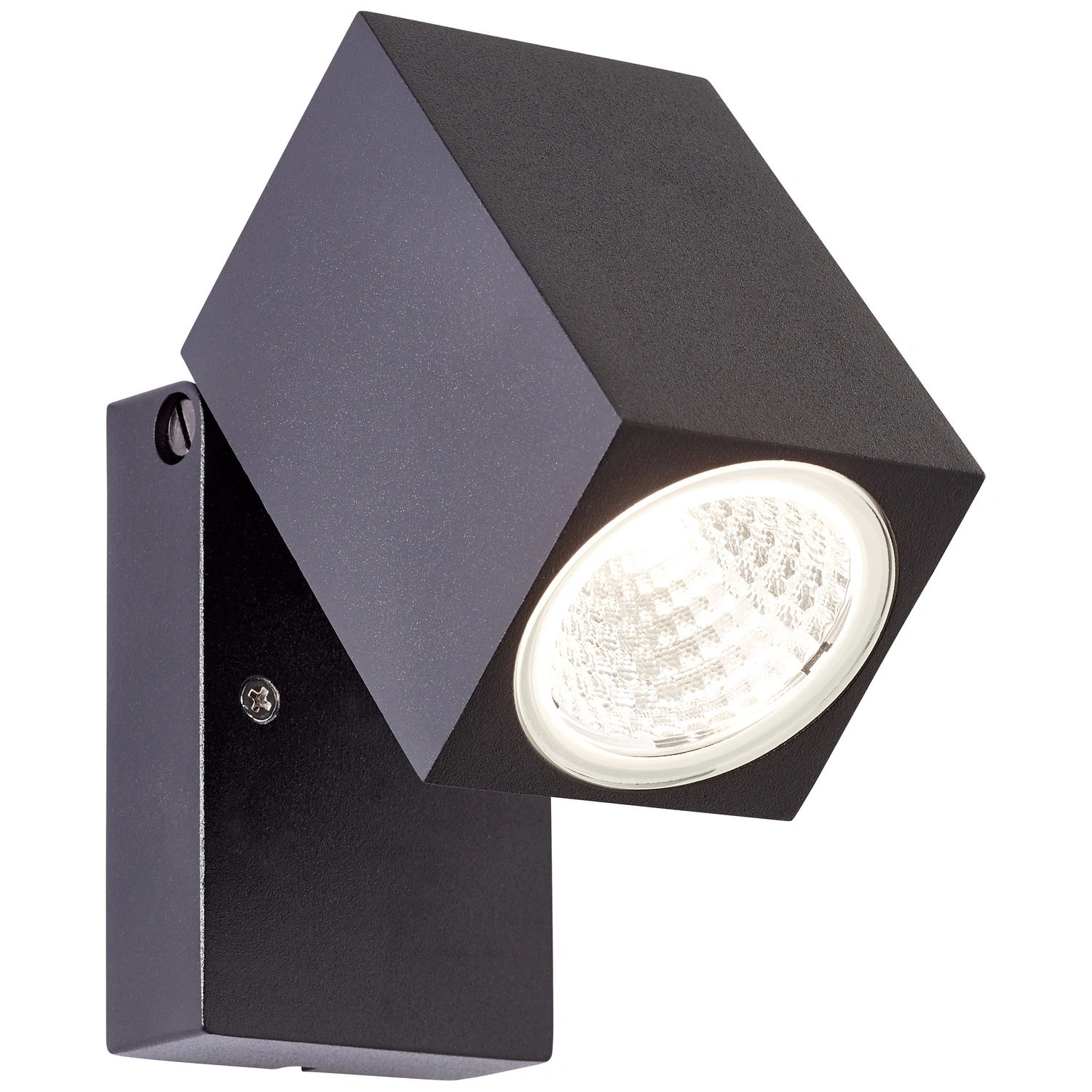 Wandleuchte »Burk«, eckig, schwarz, Metall/Glas