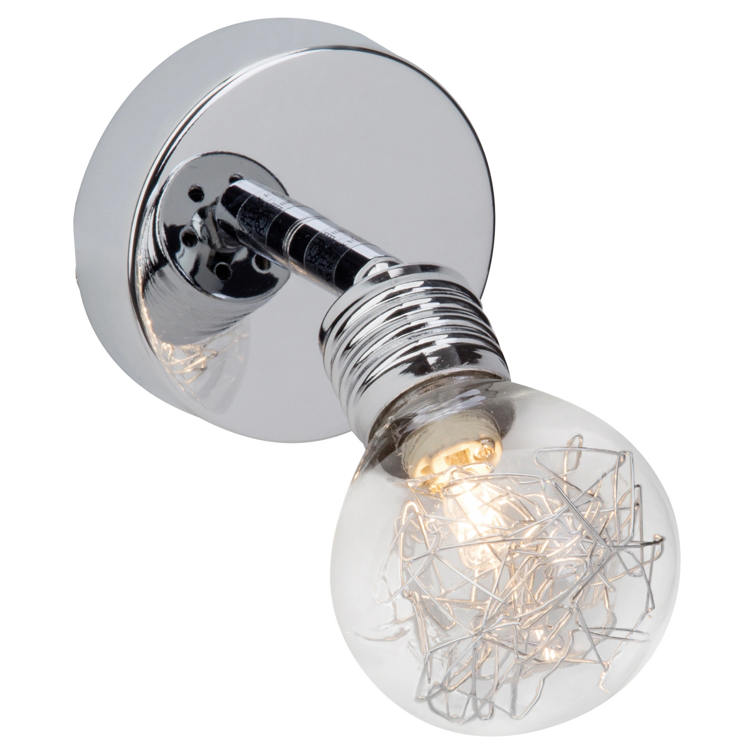 Wandspot »Bulb «, Metall/Glas, silberfarben, QT14, G9