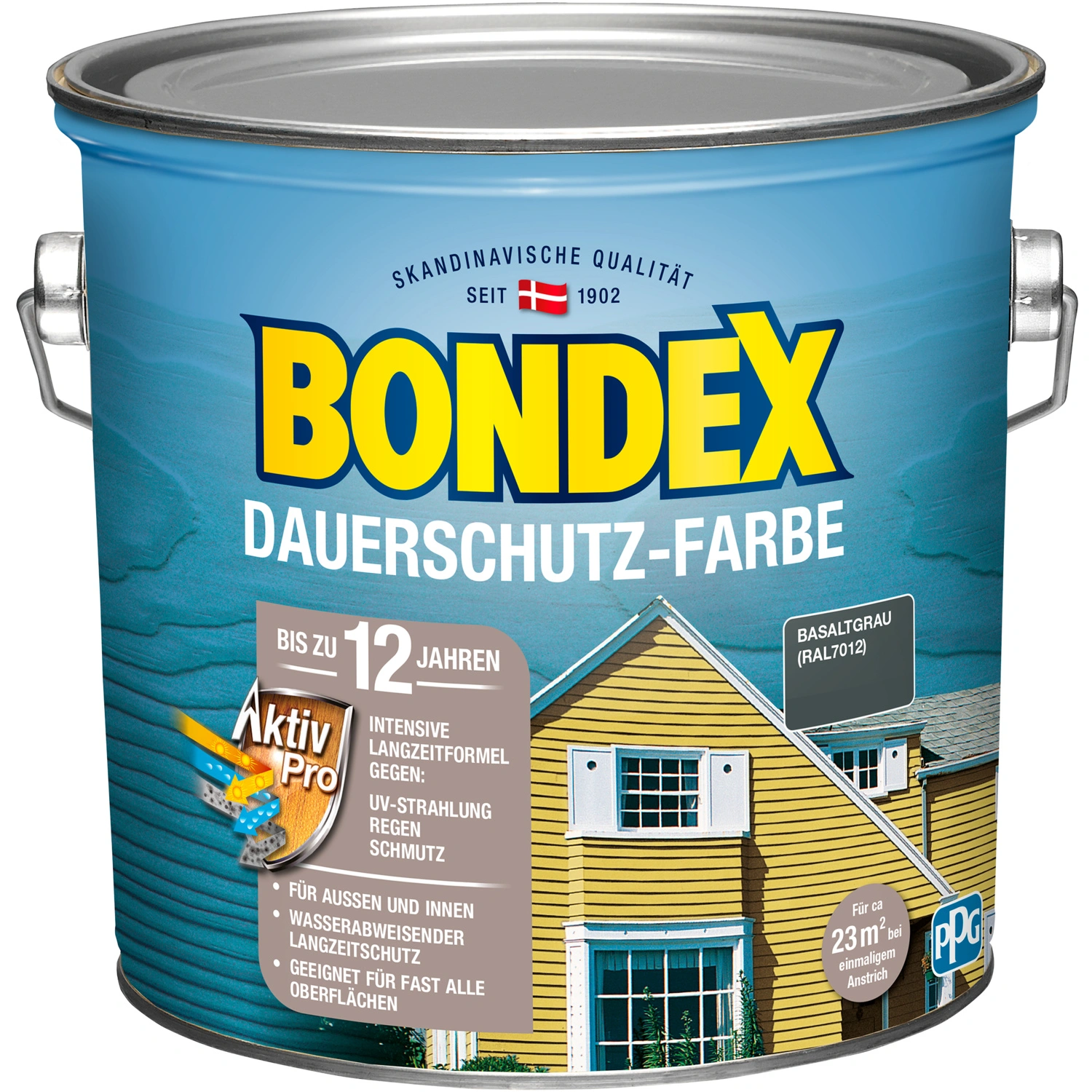 Wetterschutzfarbe, basaltgrau, 2,5 Liter