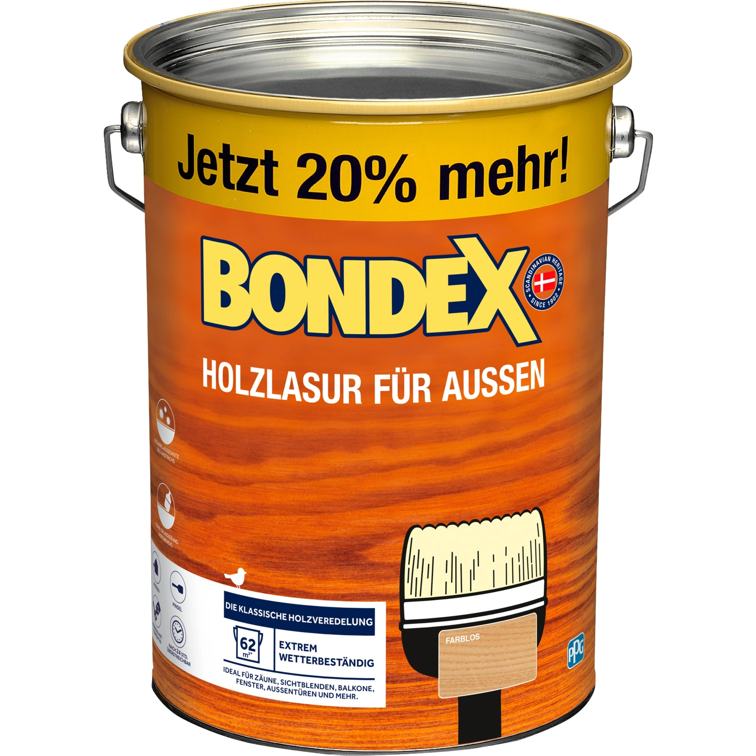 Holzlasur, für Außen farblos 4,8 Liter