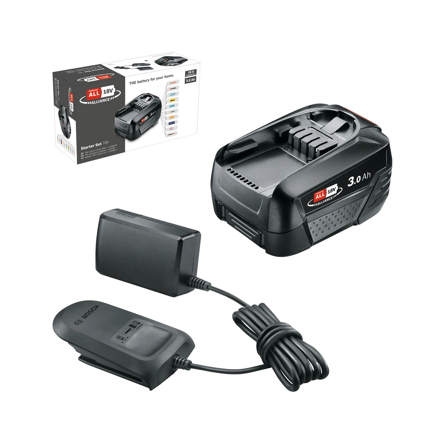 Akku-Set, 18 V, 3 Ah, inkl. Ladegerät