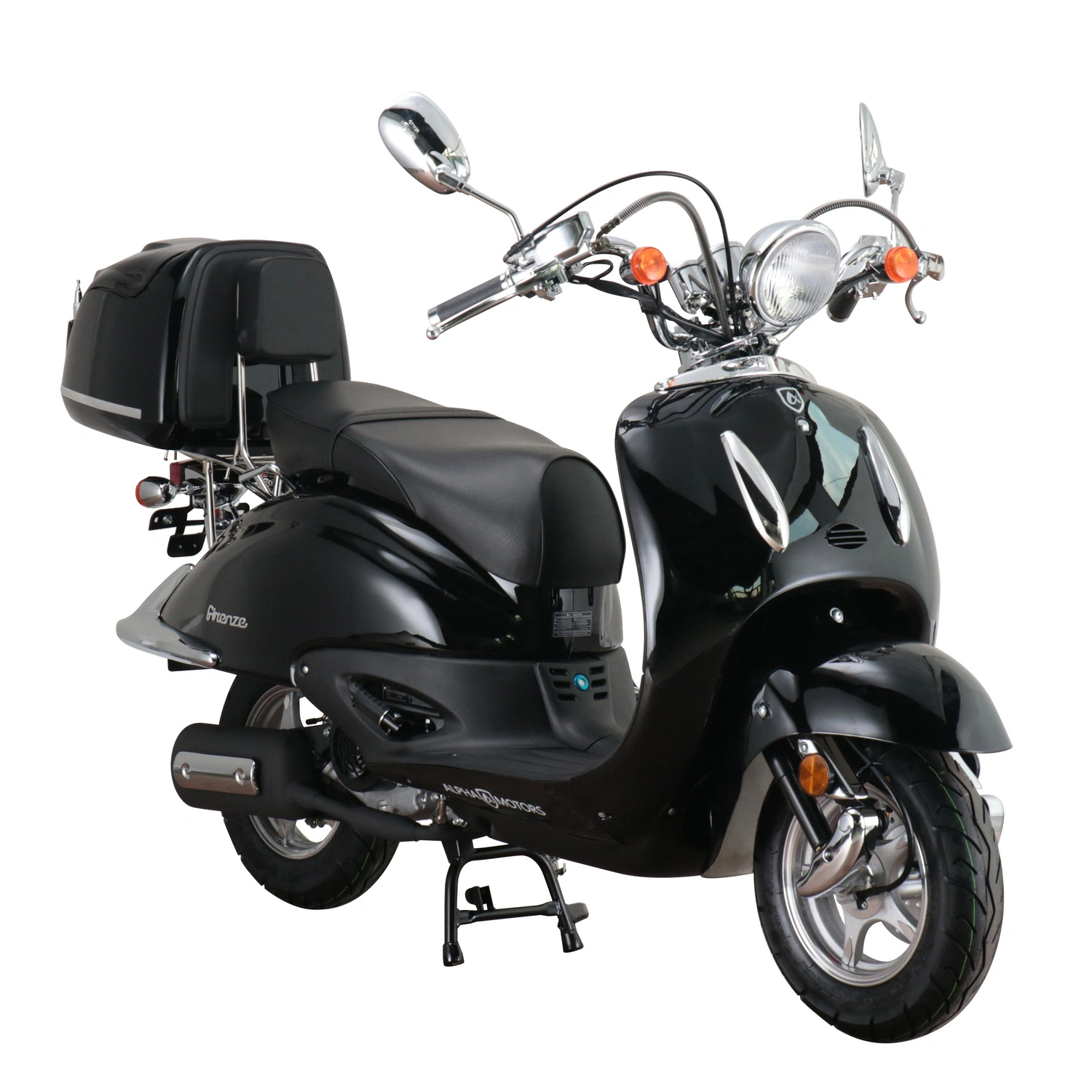 Motorroller »Firenze«, Retro, 50 ccm, 45 km/h, EURO 5, schwarz, inkl. Topcase