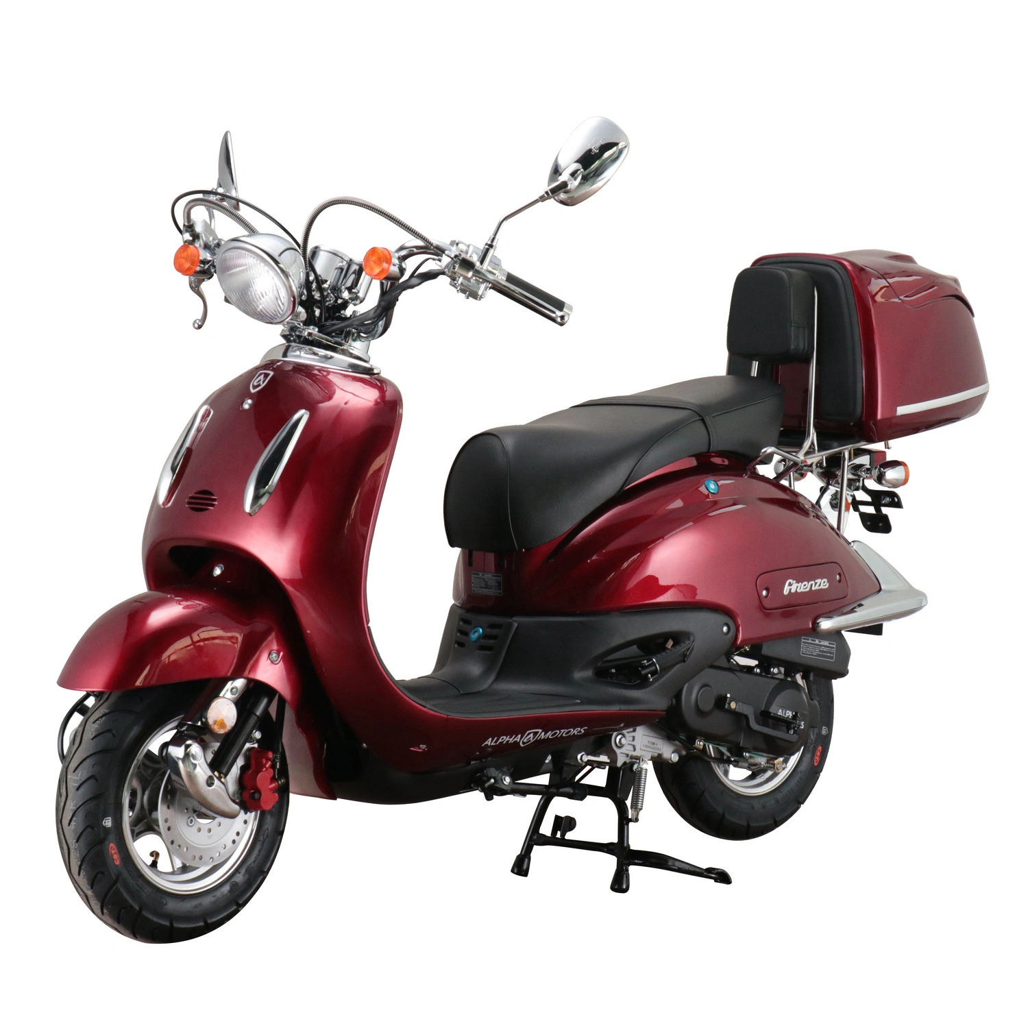 Motorroller »Firenze«, Retro, 50 ccm, 45 km/h, EURO 5, weinrot, inkl. Topcase