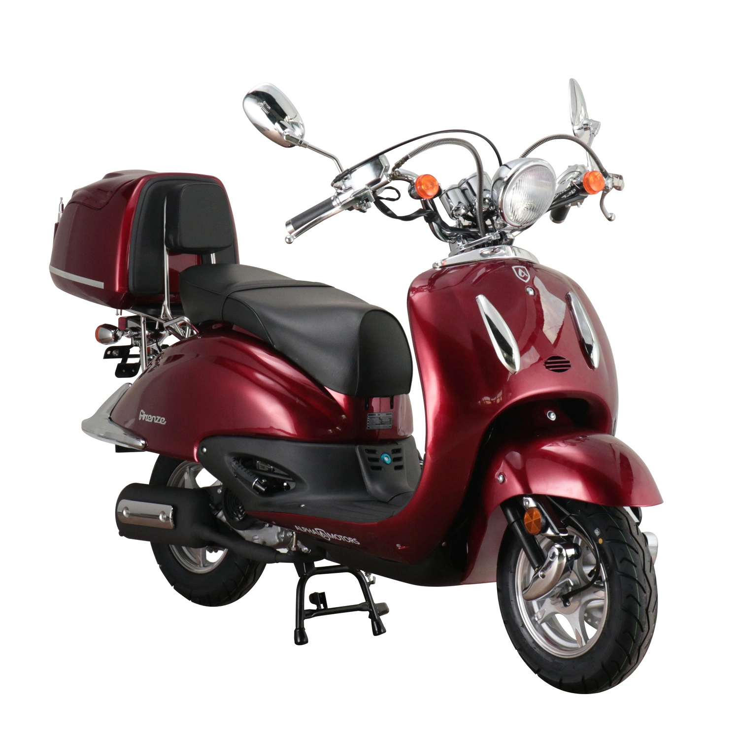 Motorroller »Firenze«, Retro, 125 ccm, 85 km/h, EURO 5+, weinrot, inkl. Topcase