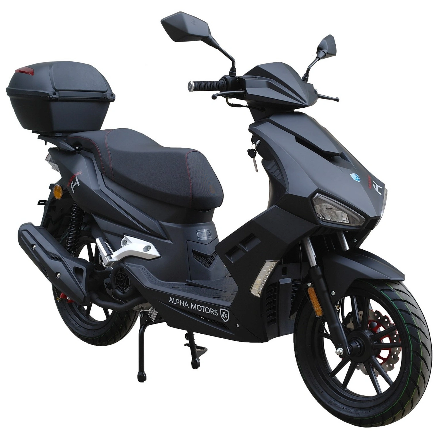 Motorroller »Mustang FI«, 125 ccm, 85 km/h, EURO 5+, mattschwarz, inkl. Topcase