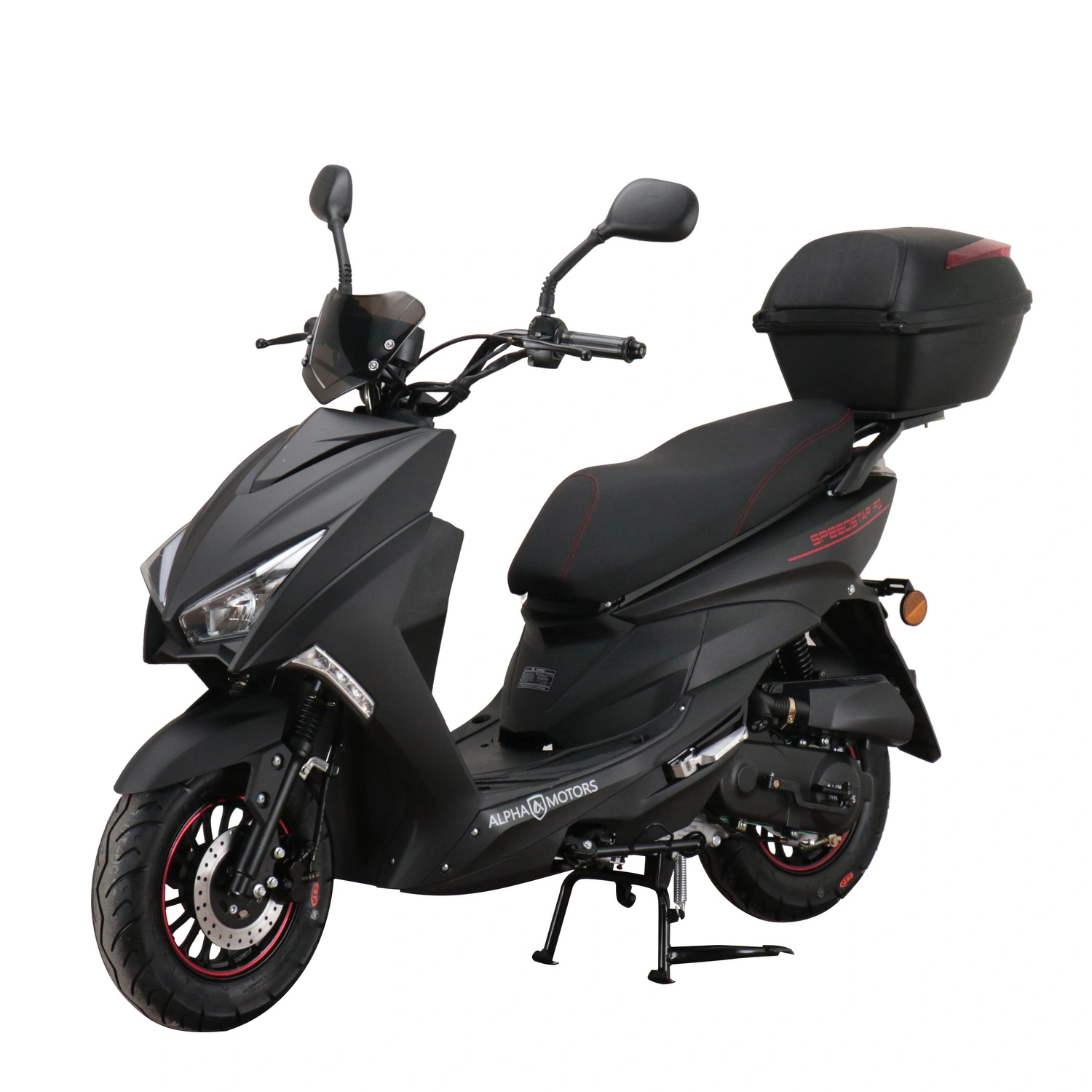 Motorroller »Speedstar FI«, 50 ccm, 45 km/h, EURO 5, mattschwarz, inkl. Topcase