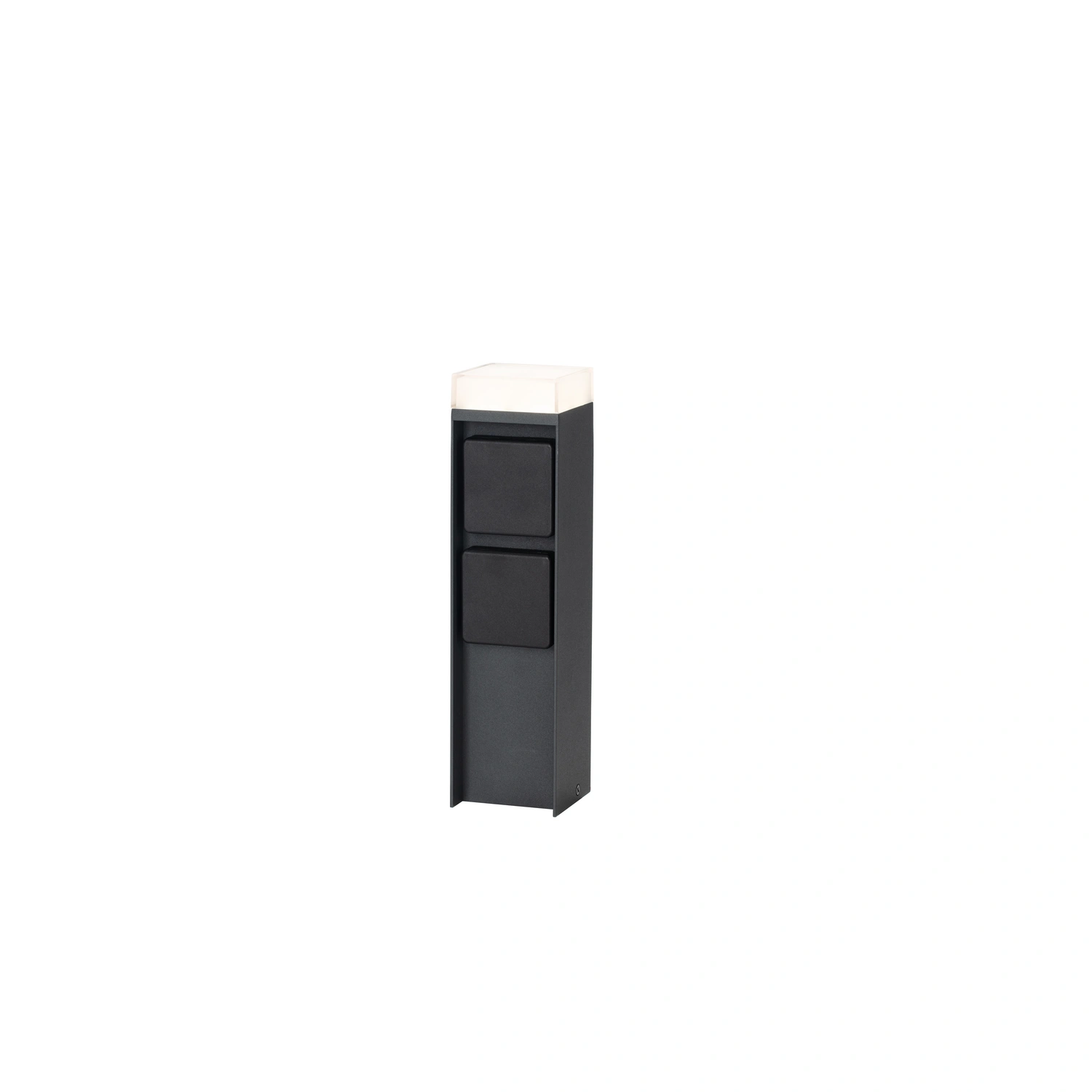 Steckdosensäule, 2-fach, Höhe: 27 cm, eckig, anthrazit