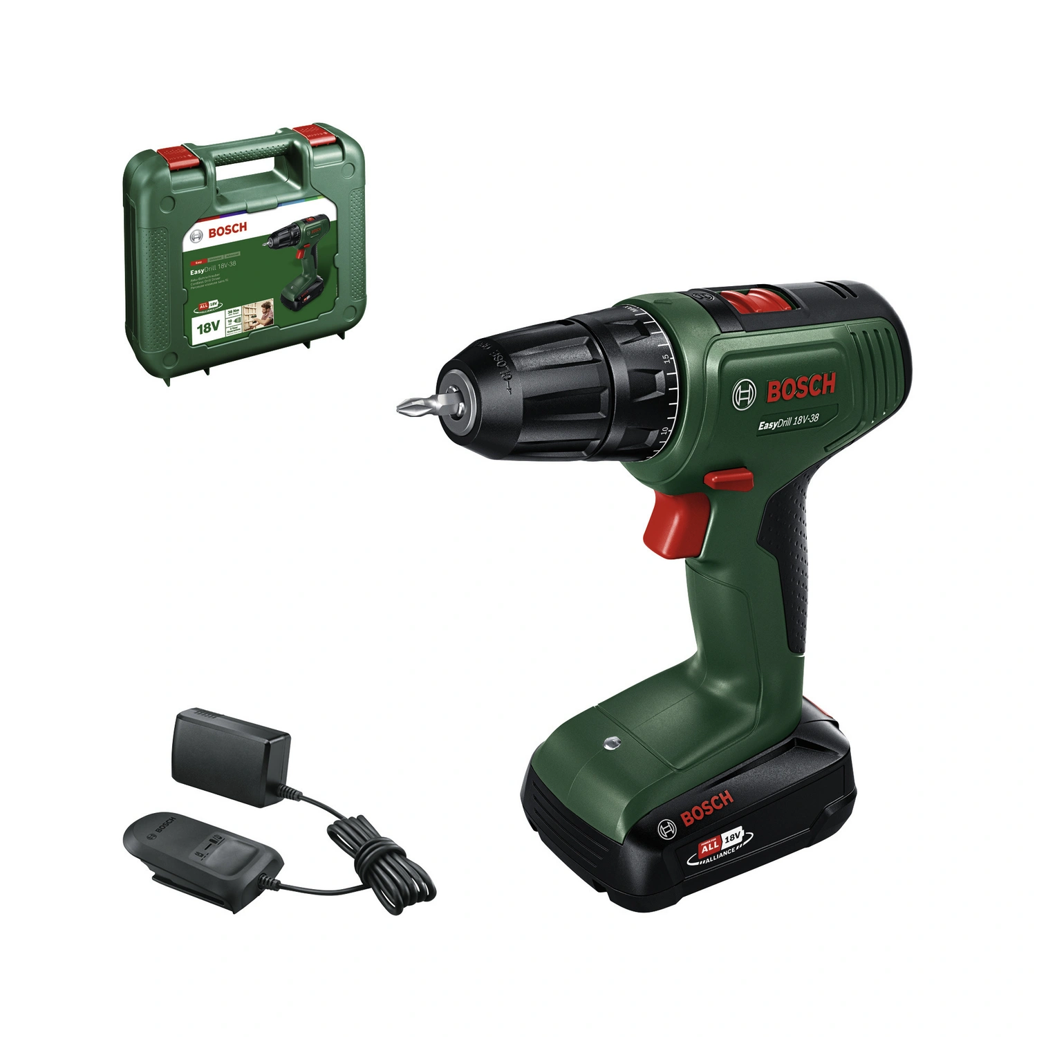 Akku-Bohrschrauber »EasyDrill 18V-38«, 18 V, grün, mit Akku