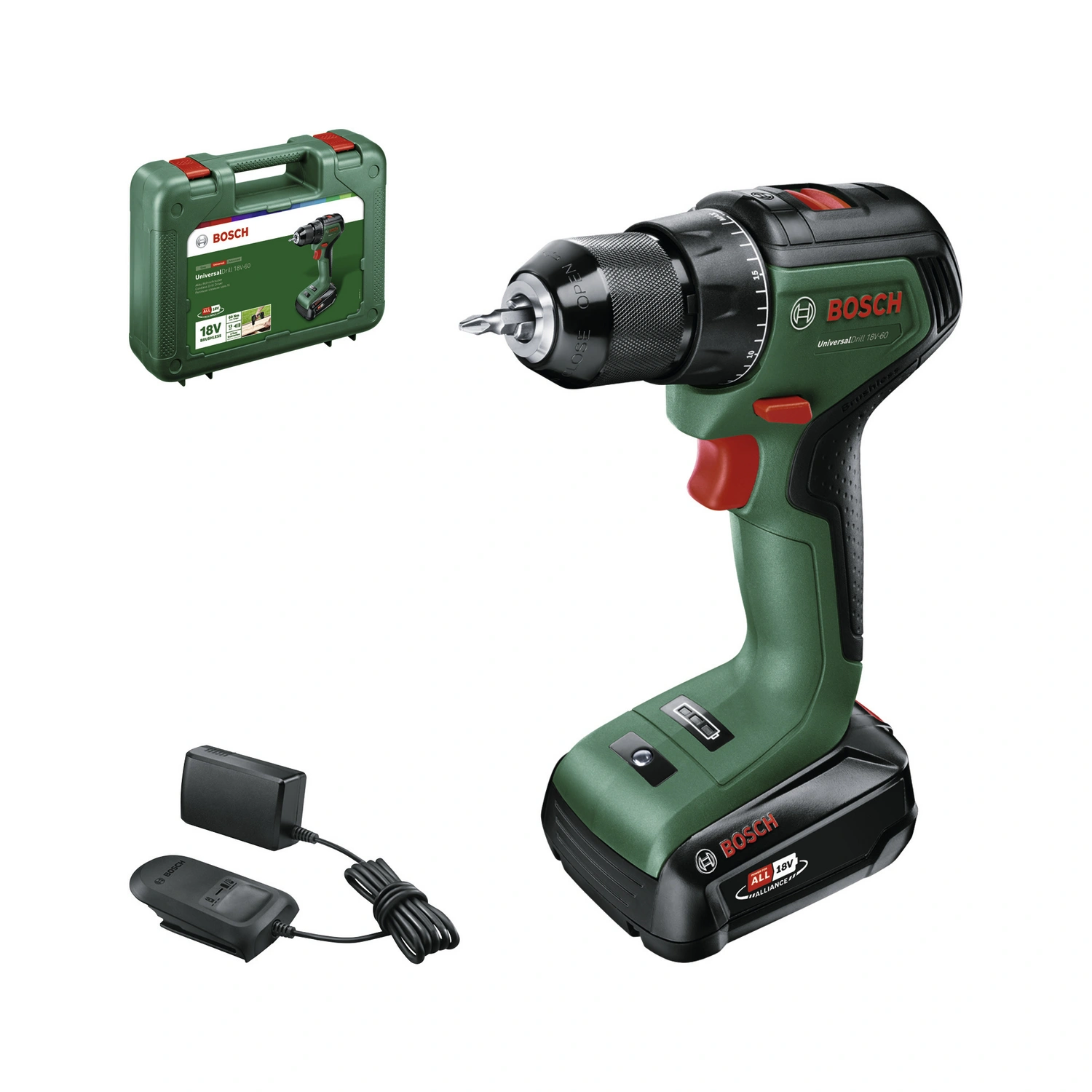 Akku-Bohrschrauber »UniversalDrill«, 18V-60, inkl. 2,0Ah Akku und Ladegerät