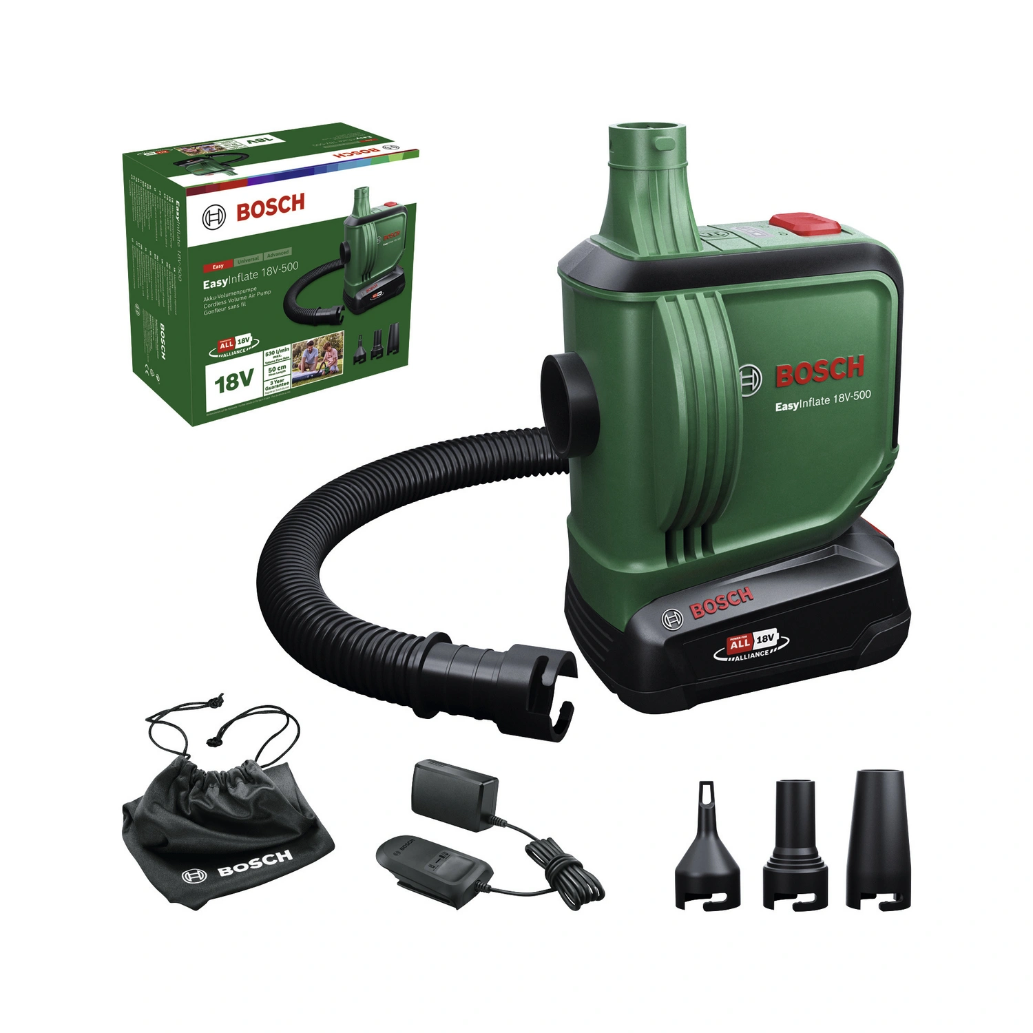 Akku-Luftpumpe »EasyInflate 18V-500«, 18 V, grün, mit Akku