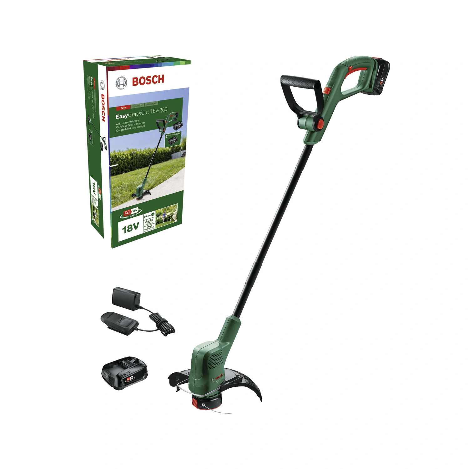 Akku-Rasentrimmer »EasyGrassCut 18V-260«, grün, Antriebsart: Akku, 18 V