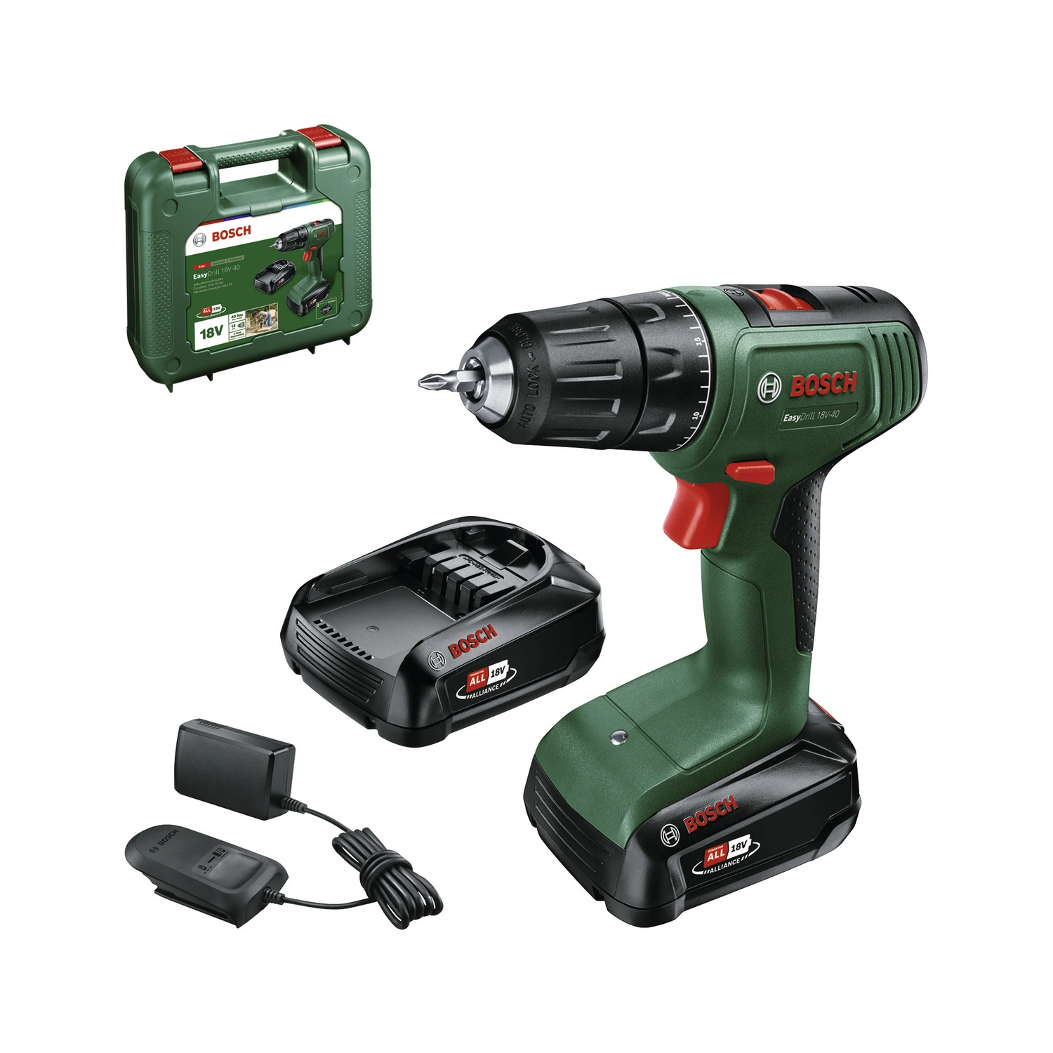 Akku-Zweigang-Bohrschrauber »EasyDrill 18V-40«, 2 Akkupacks PBA 18V 2,0Ah W-B
