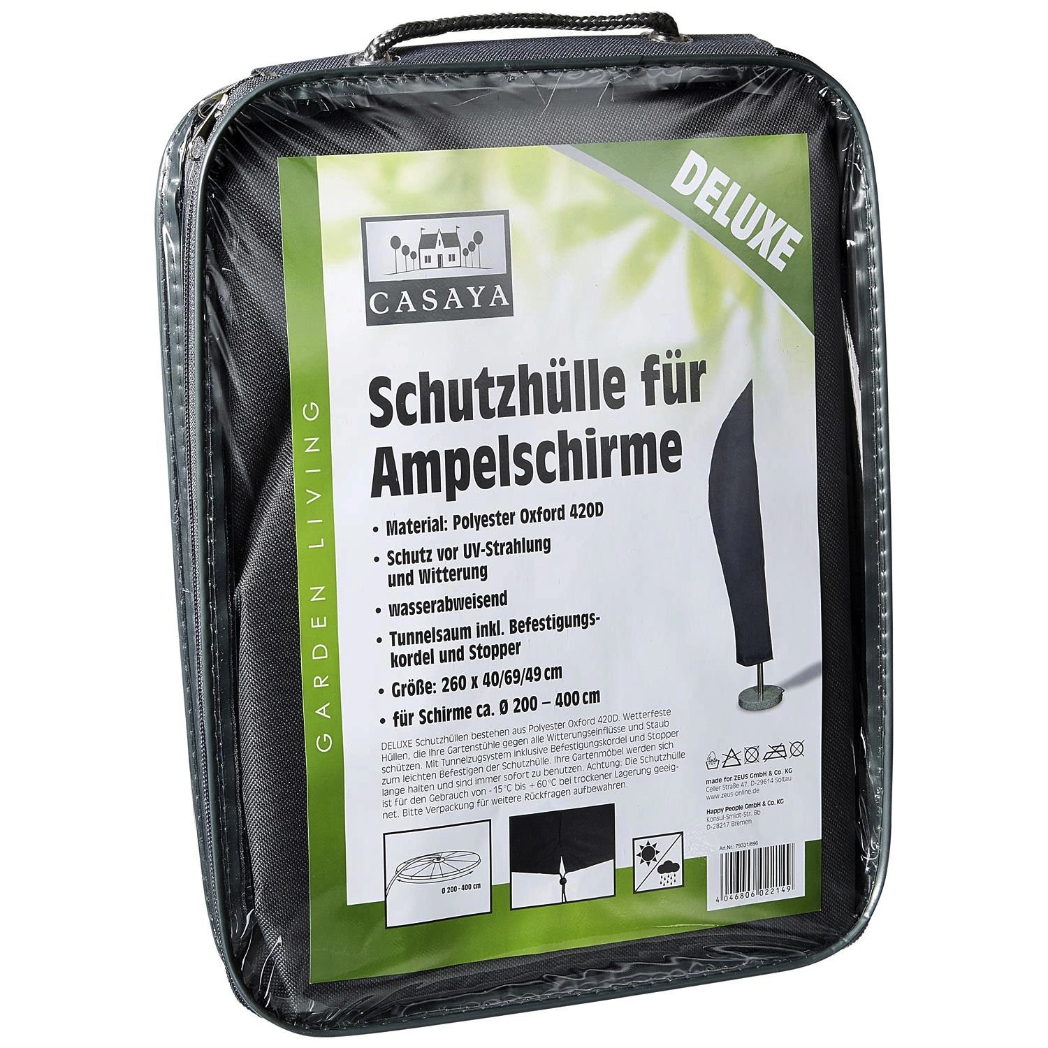 Ampelschirmhülle »Deluxe«, BxHxT: 40 x 260 x 69 cm, Kunstfaser