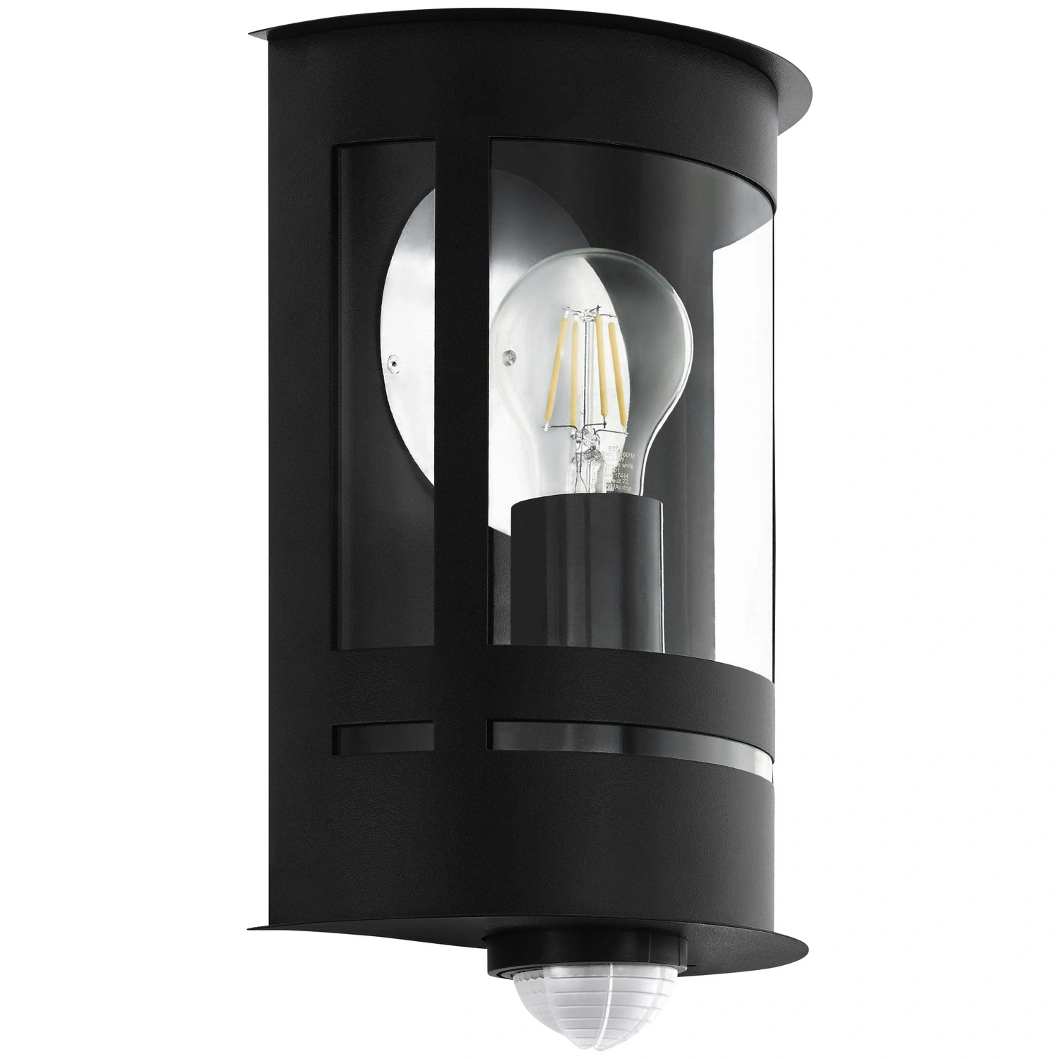 Außenwandleuchte mit Sensor »Sabariego«, E27, max. 1x 60W, schw./transp., (HxL): 31 x 20 cm
