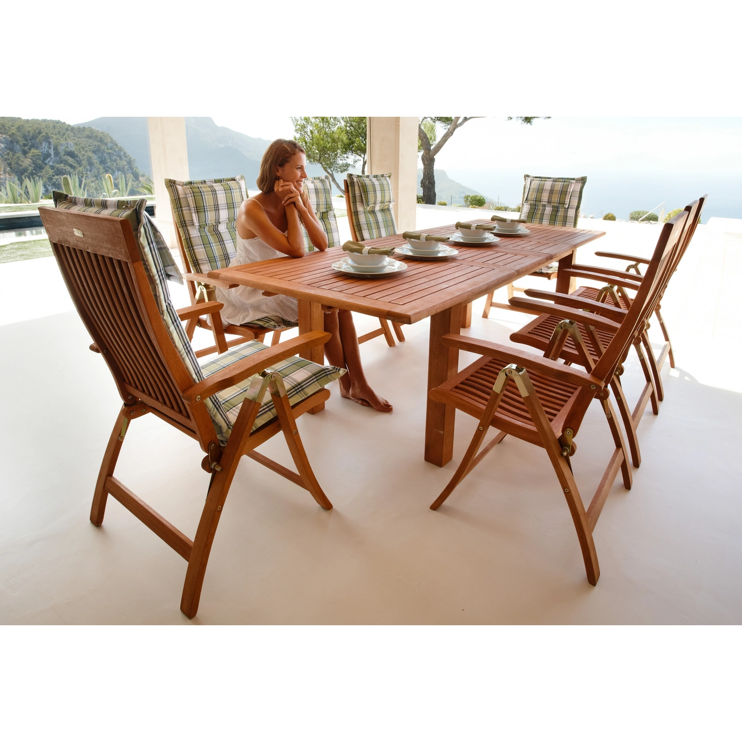 Ausziehtisch, BxHxL: 100 x 74 x 230 cm, Tischplatte: Eukalyptusholz