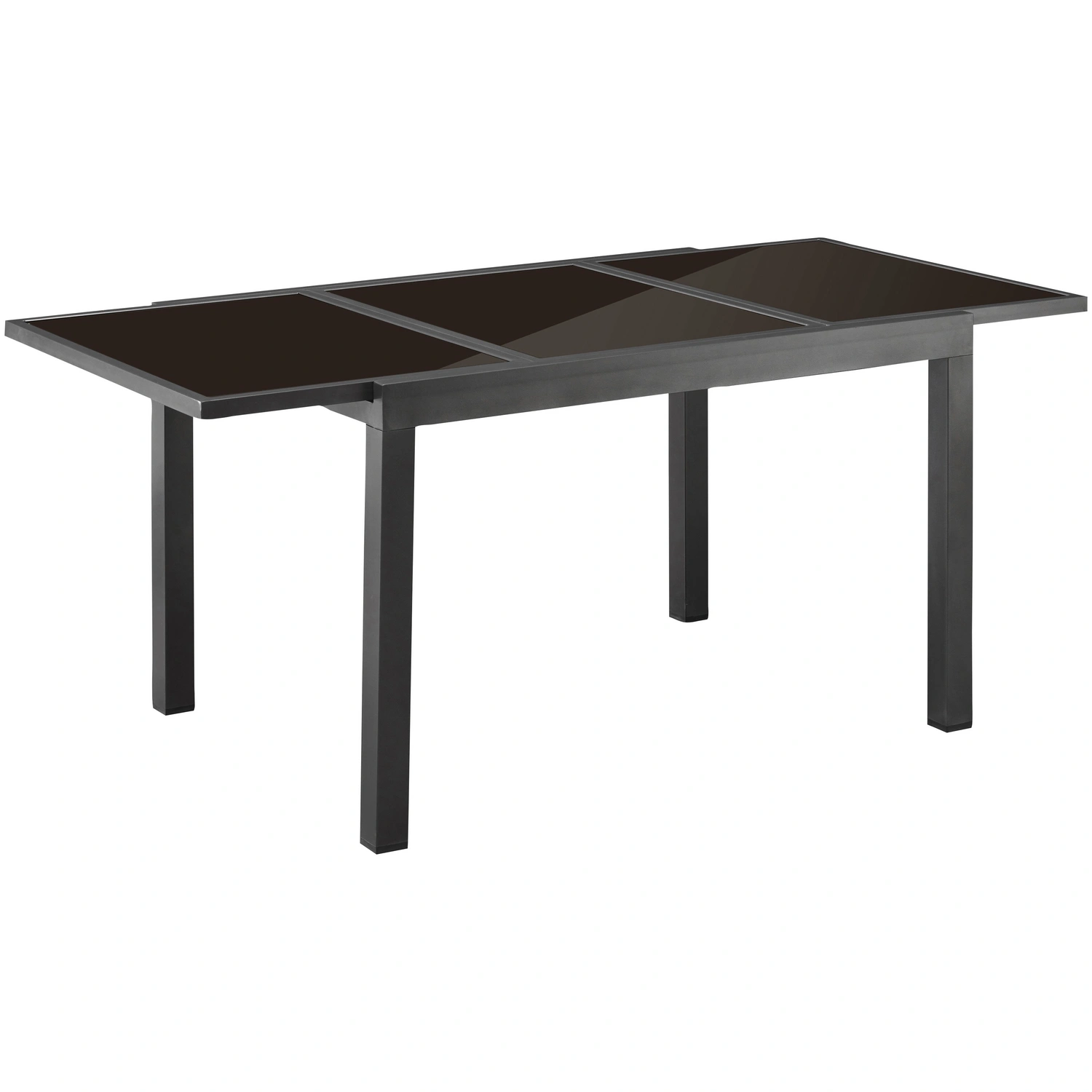 Ausziehtisch, BxHxL: 90 x 75 x 180 cm, Tischplatte: Sicherheitsglas