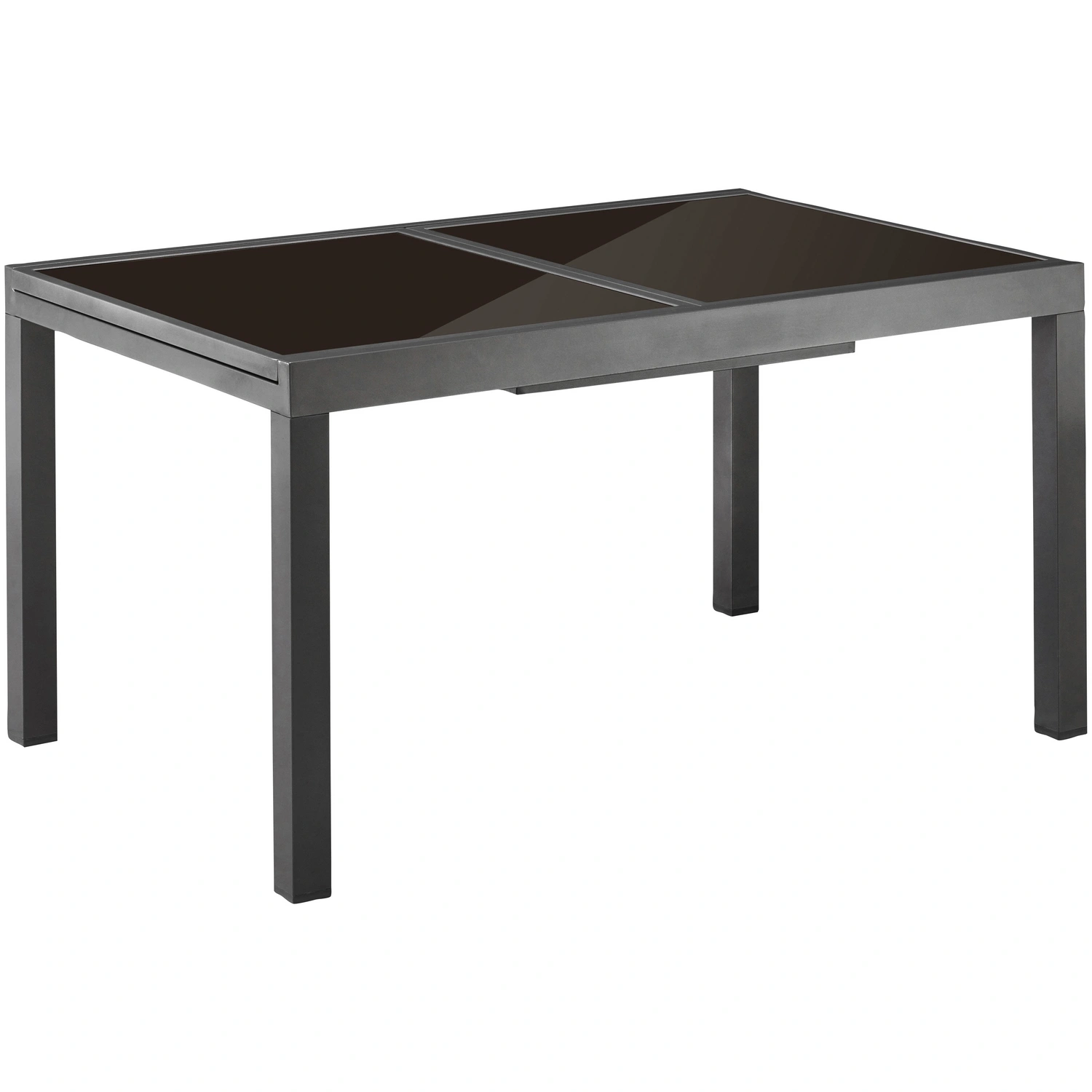 Ausziehtisch, BxHxL: 90 x 75 x 200 cm, Tischplatte: Sicherheitsglas