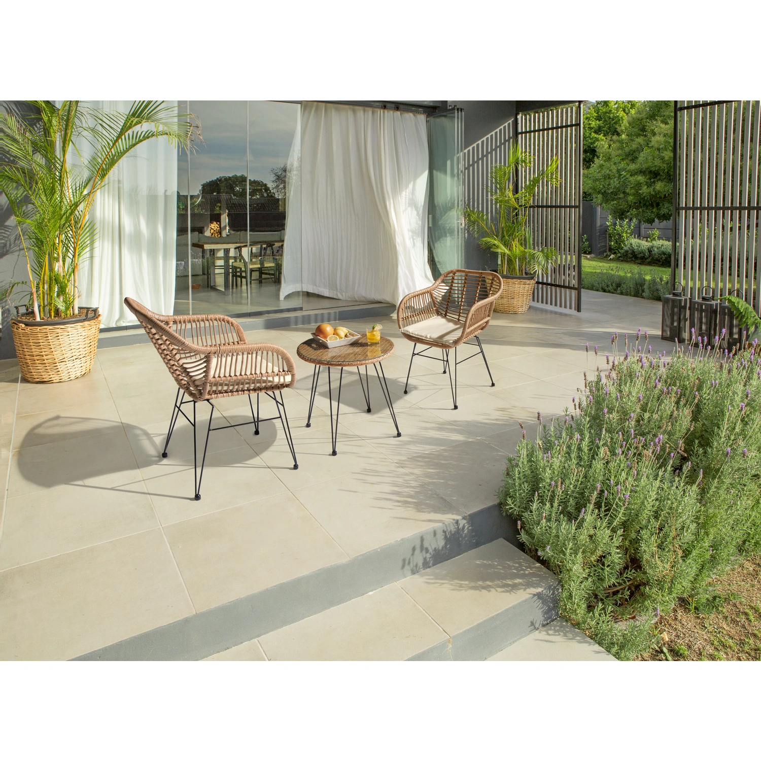 Balkonmöbelset »Mala«, 2 Sitzplätze, Polyrattan/Stahl
