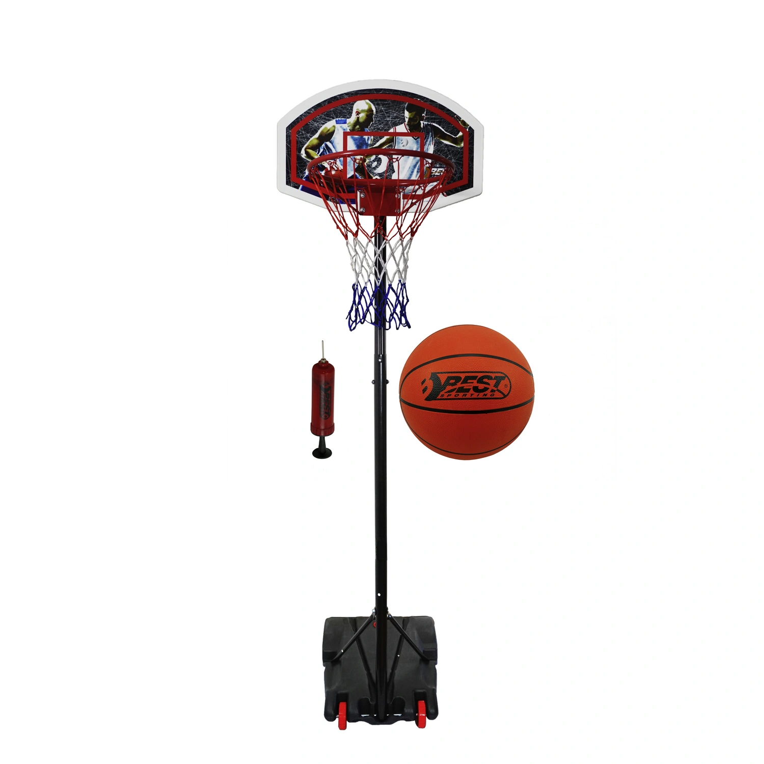Basketballständer, Korbhöhe: 165-205 cm, Kunststoff