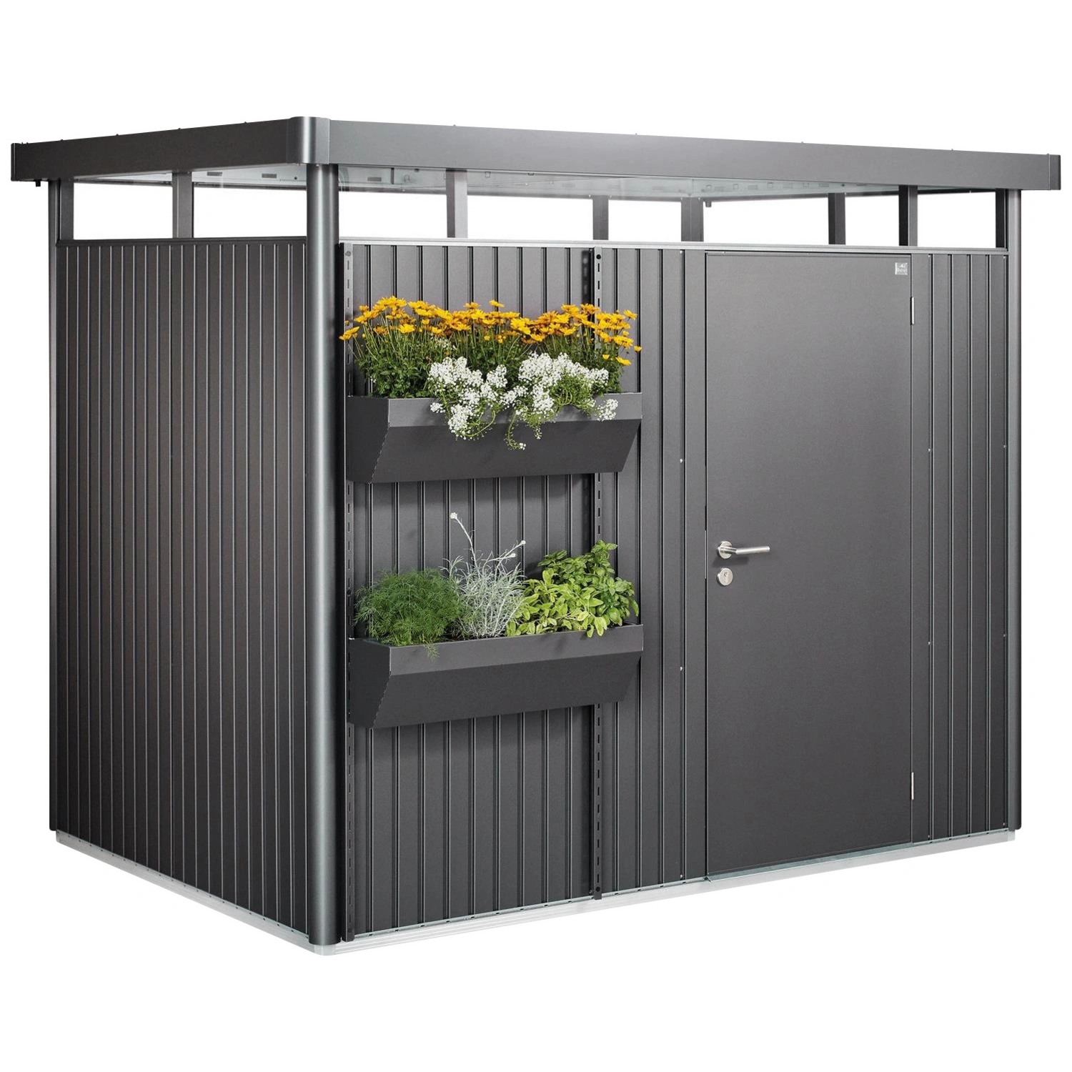 Blumenkasten »FloraBoard«, BxH: 82 x 188 cm, dunkelgrau, Stahlblech