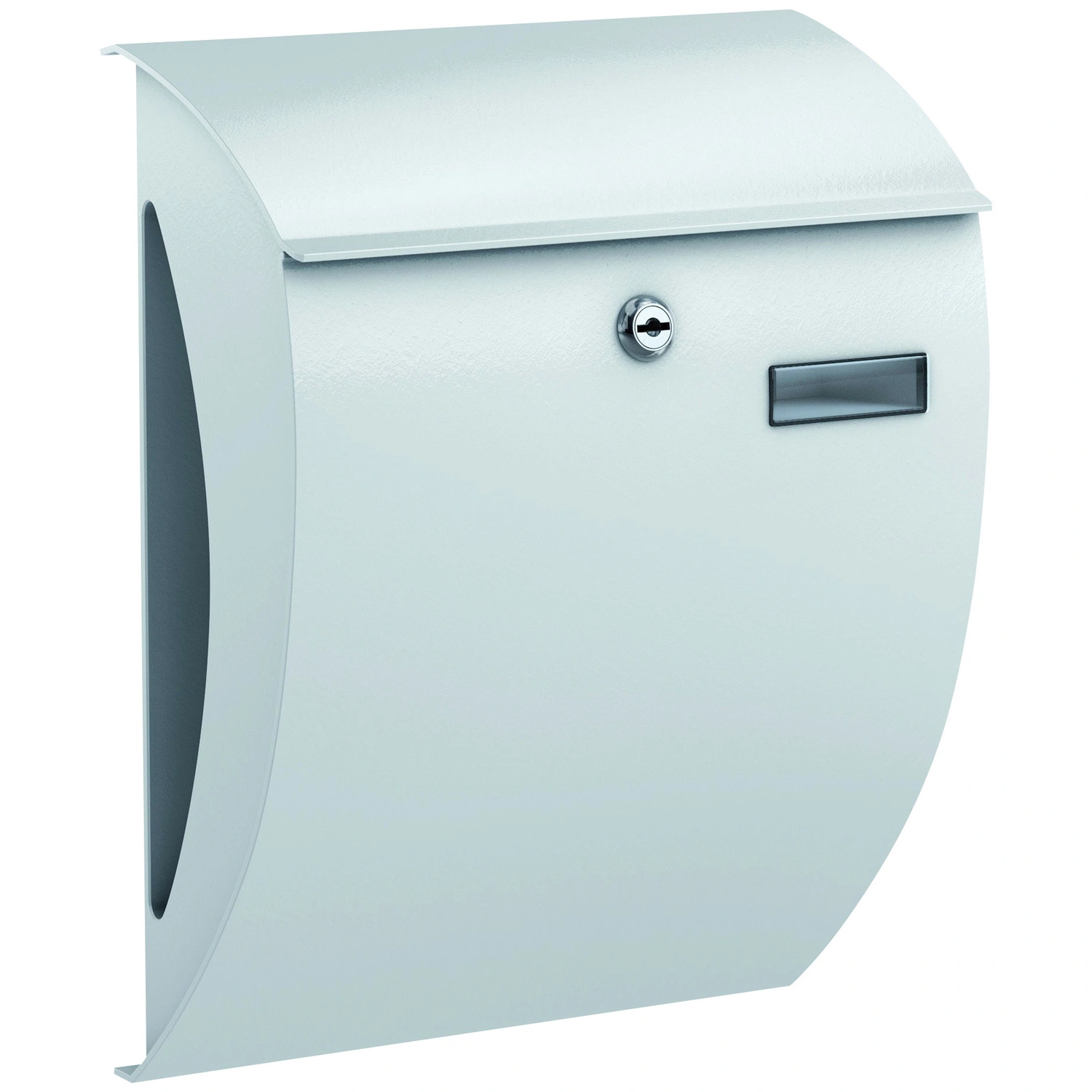 Briefkasten, abgerundet, Stahl, weiß