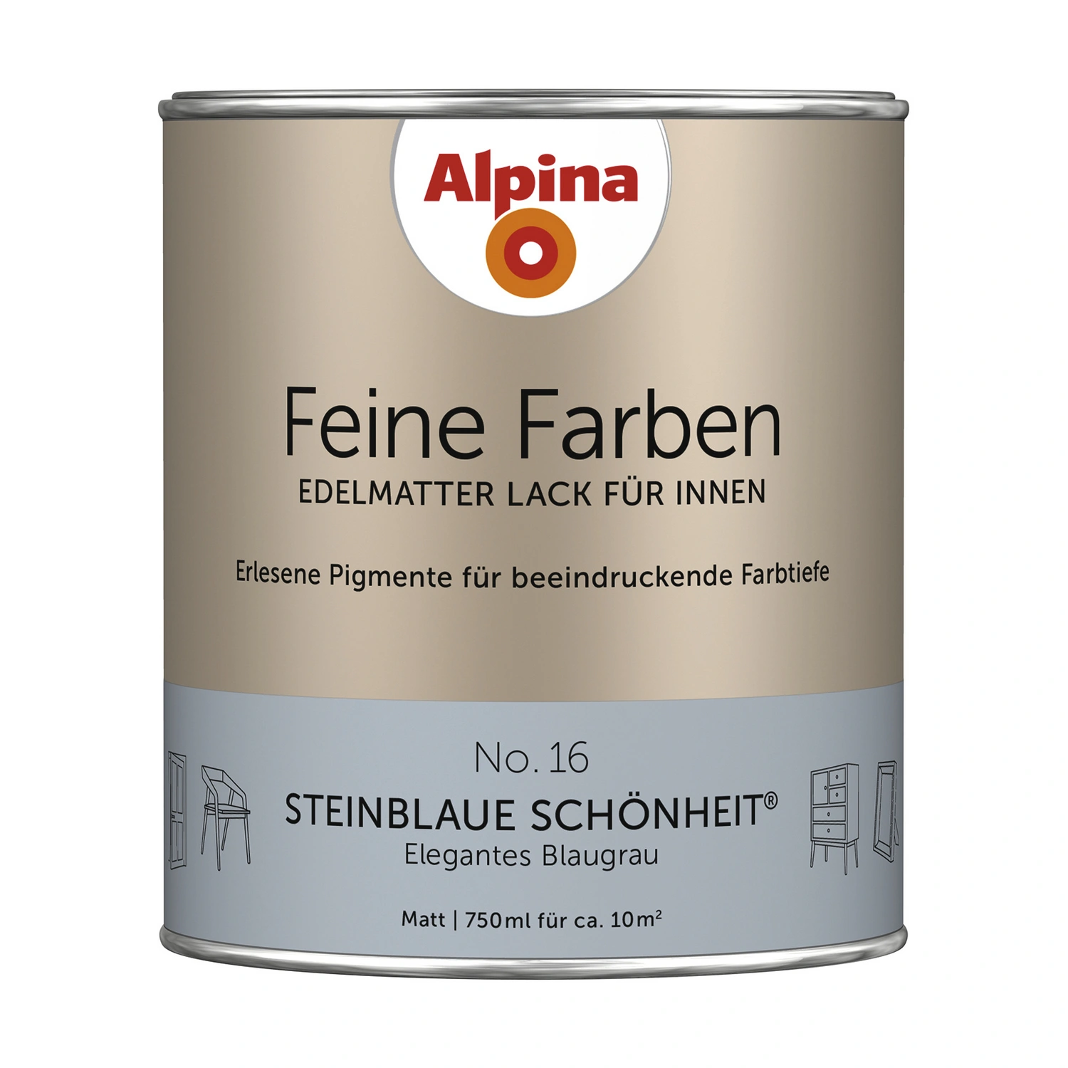 Buntlack »Feine Farben«, 0,75 l, blaugrau