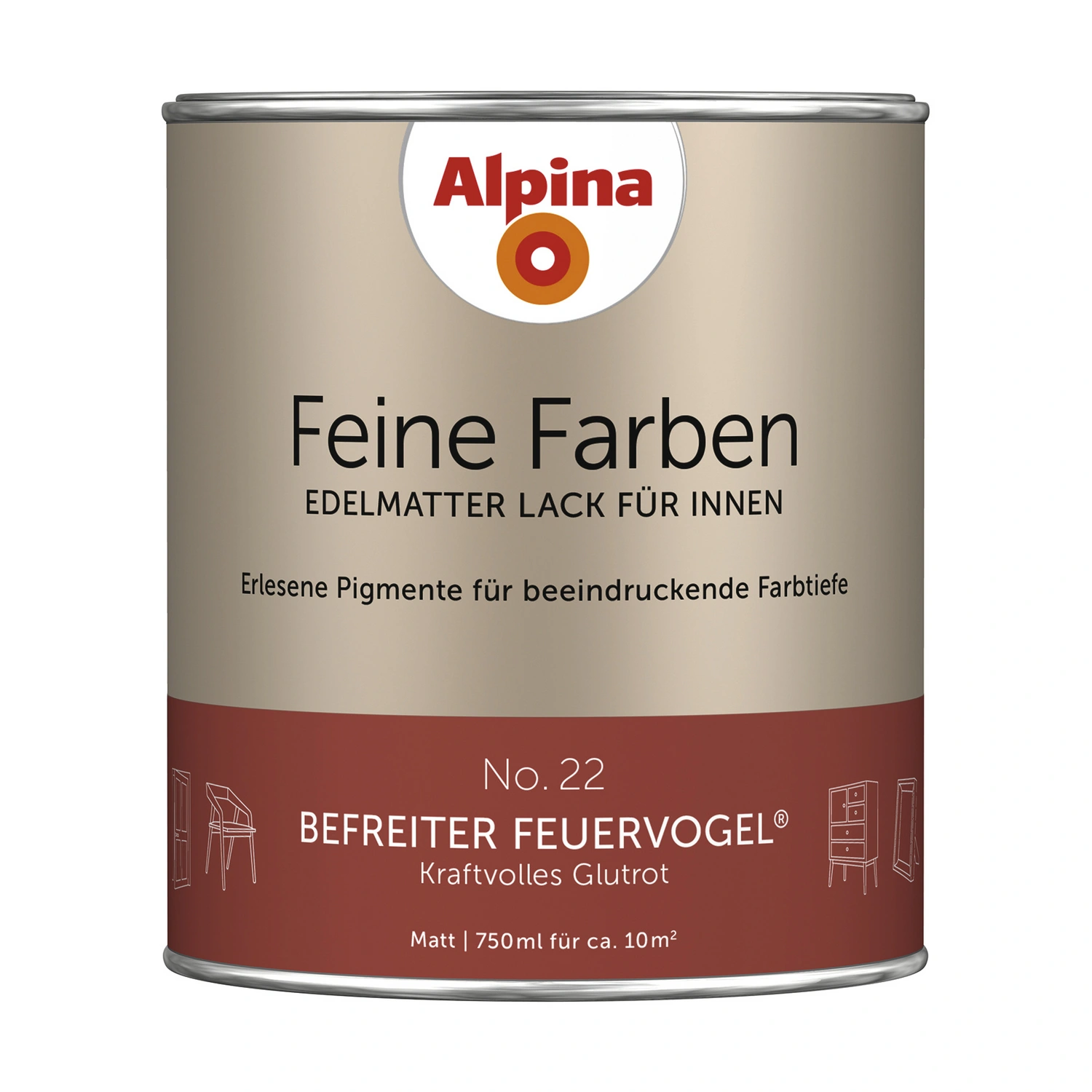 Buntlack »Feine Farben«, 0,75 l, glutrot