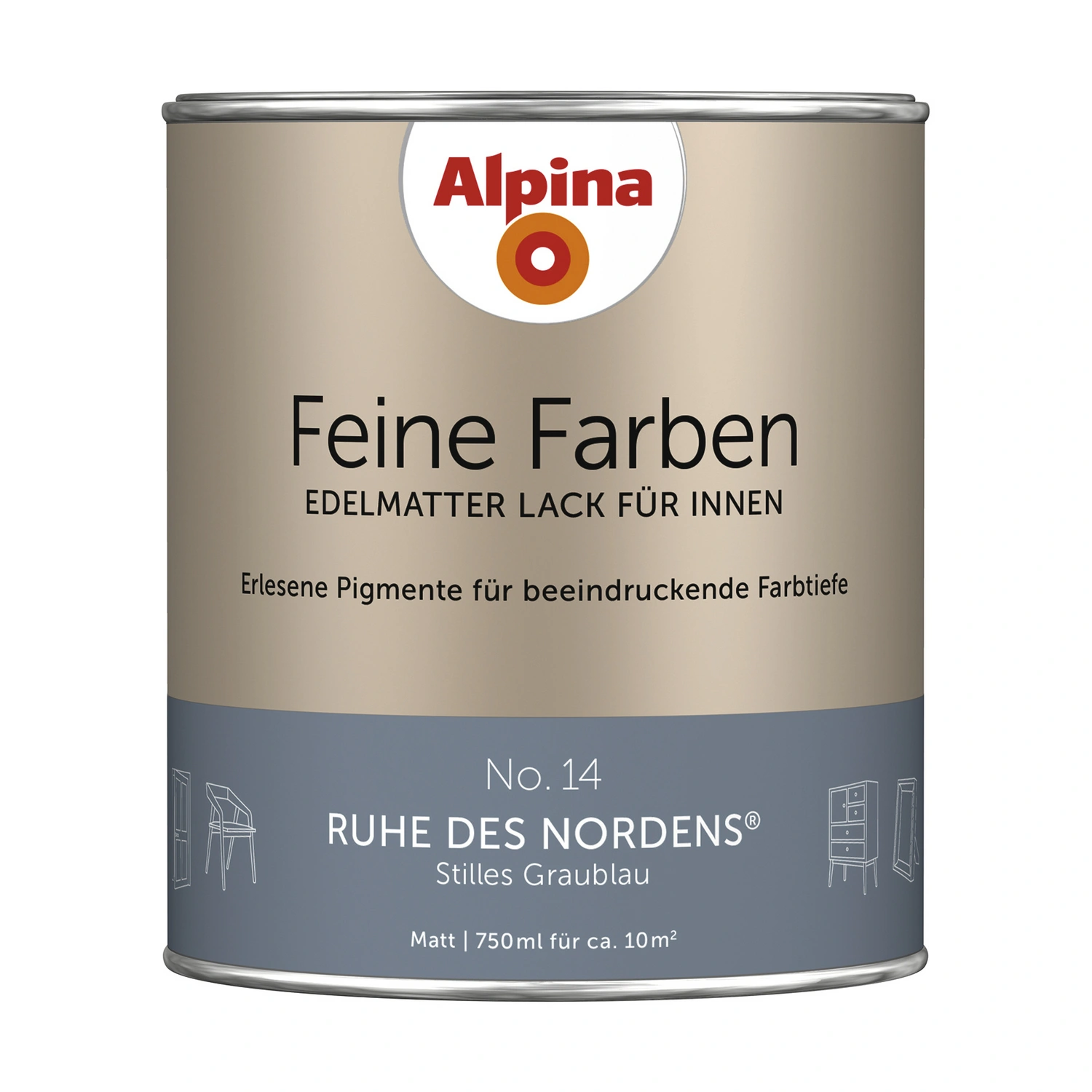 Buntlack »Feine Farben«, 0,75 l, graublau