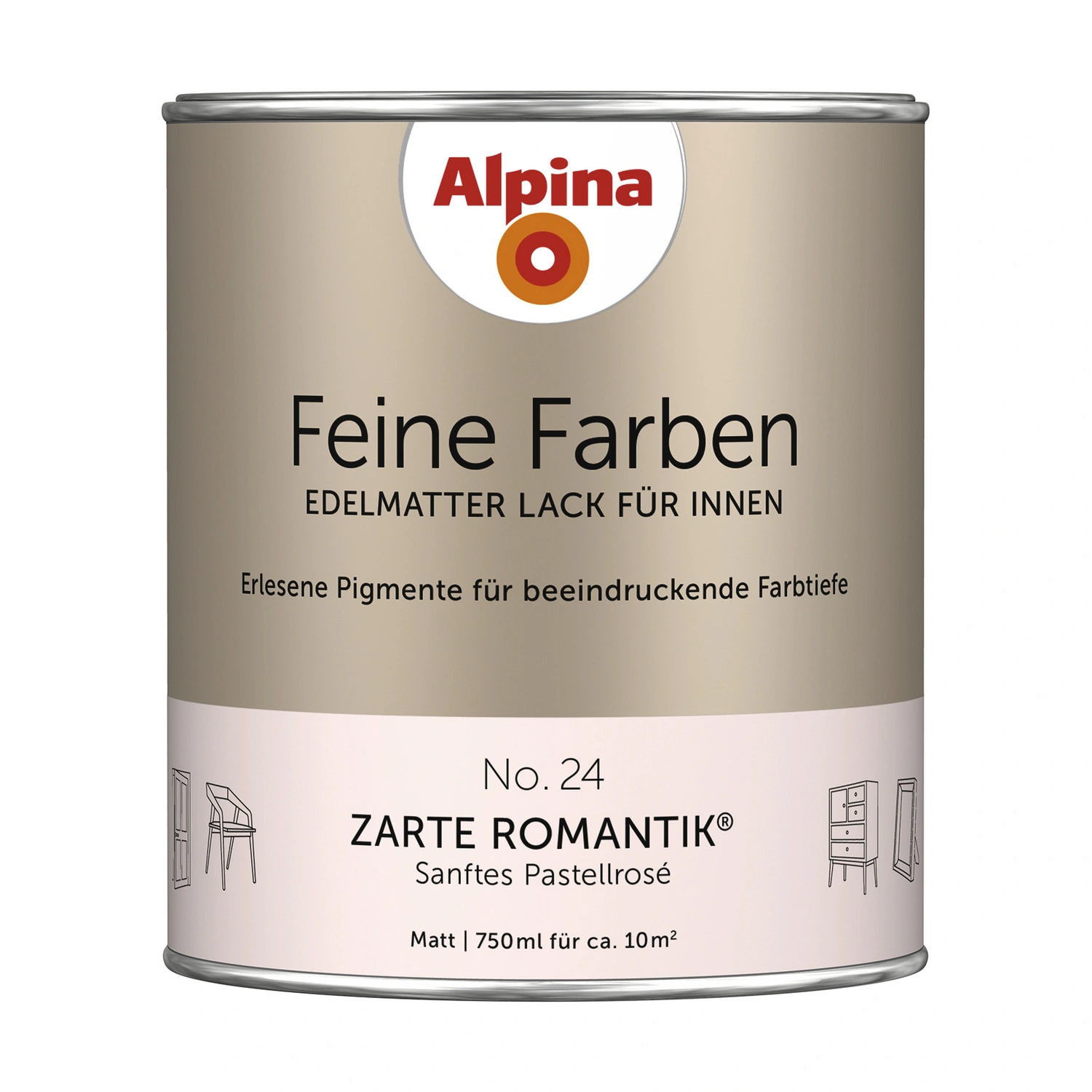 Buntlack »Feine Farben«, 0,75 l, pastellrose