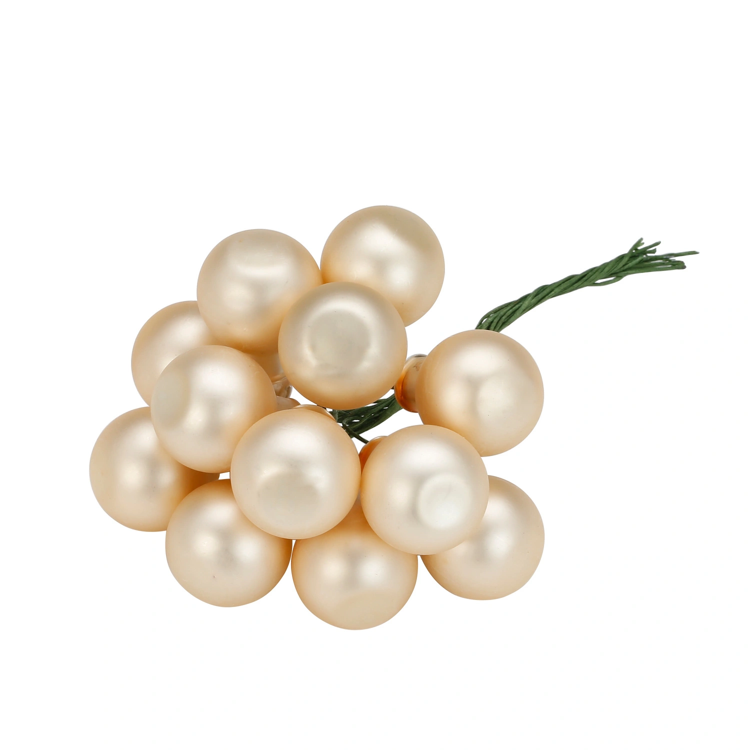 Christbaumschmuck, Ø: 2 cm, Uni, champagner, 12 Stück