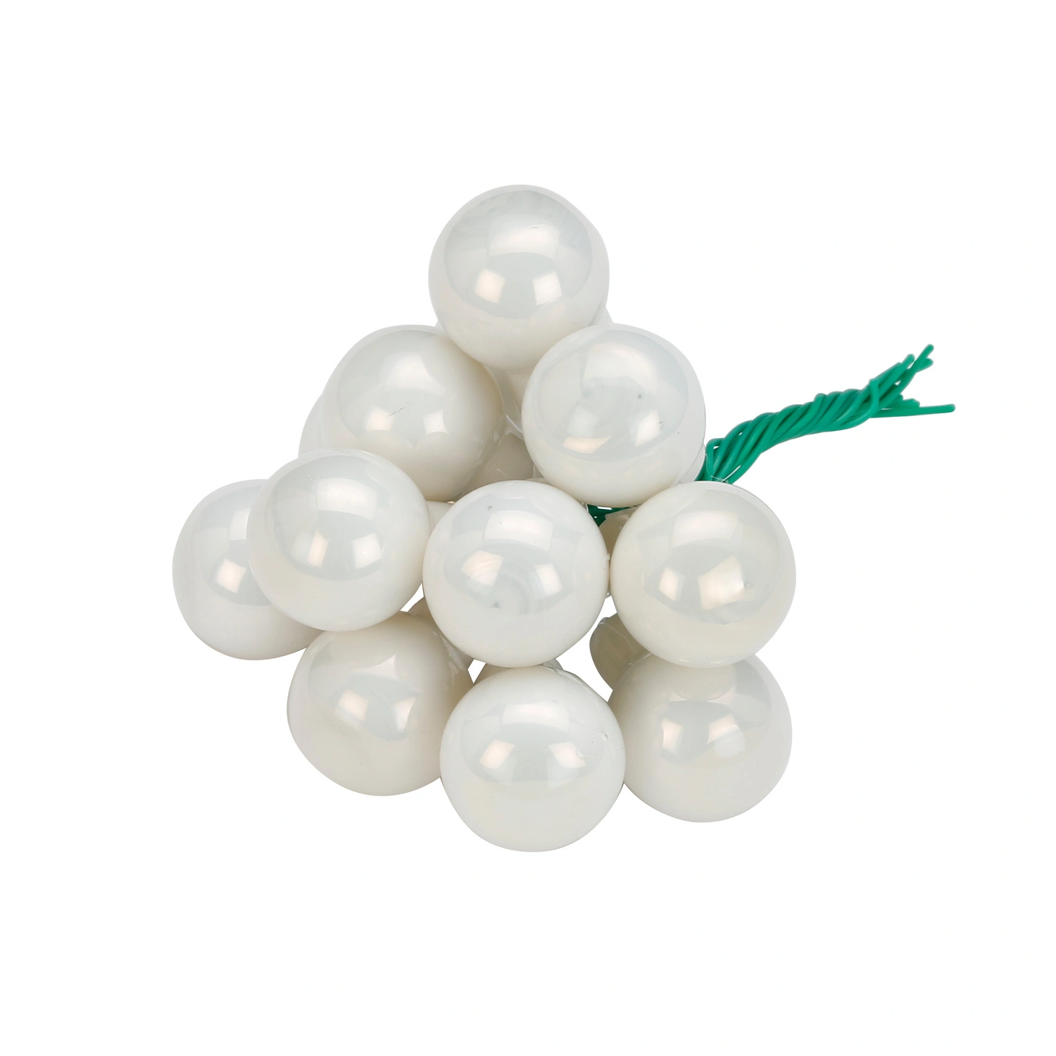 Christbaumschmuck, Ø: 2 cm, Uni, weiß, 12 Stück