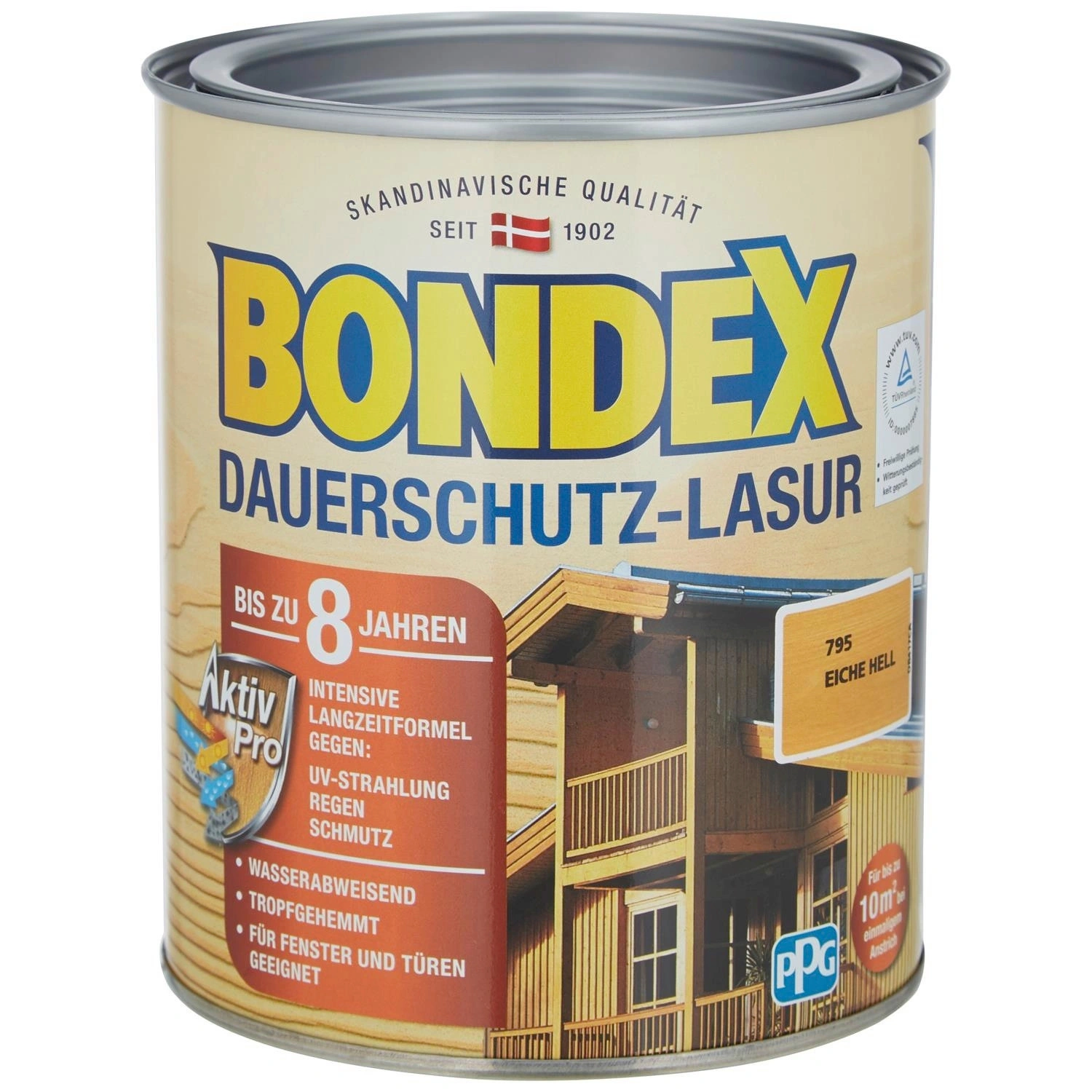 Dauerschutzlasur, eiche hell, lasierend, 0.75l