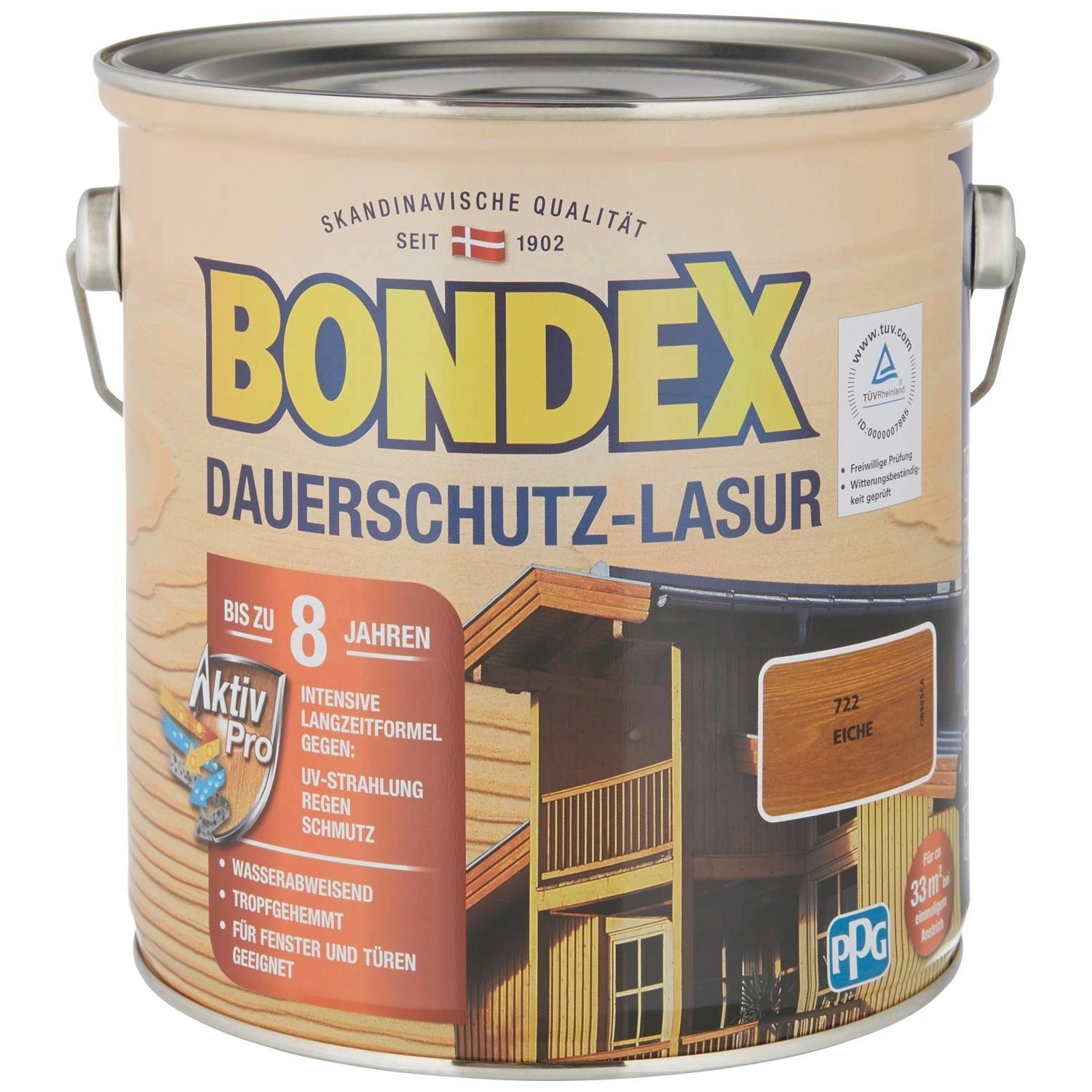 Dauerschutzlasur, eiche, lasierend, 2.5l