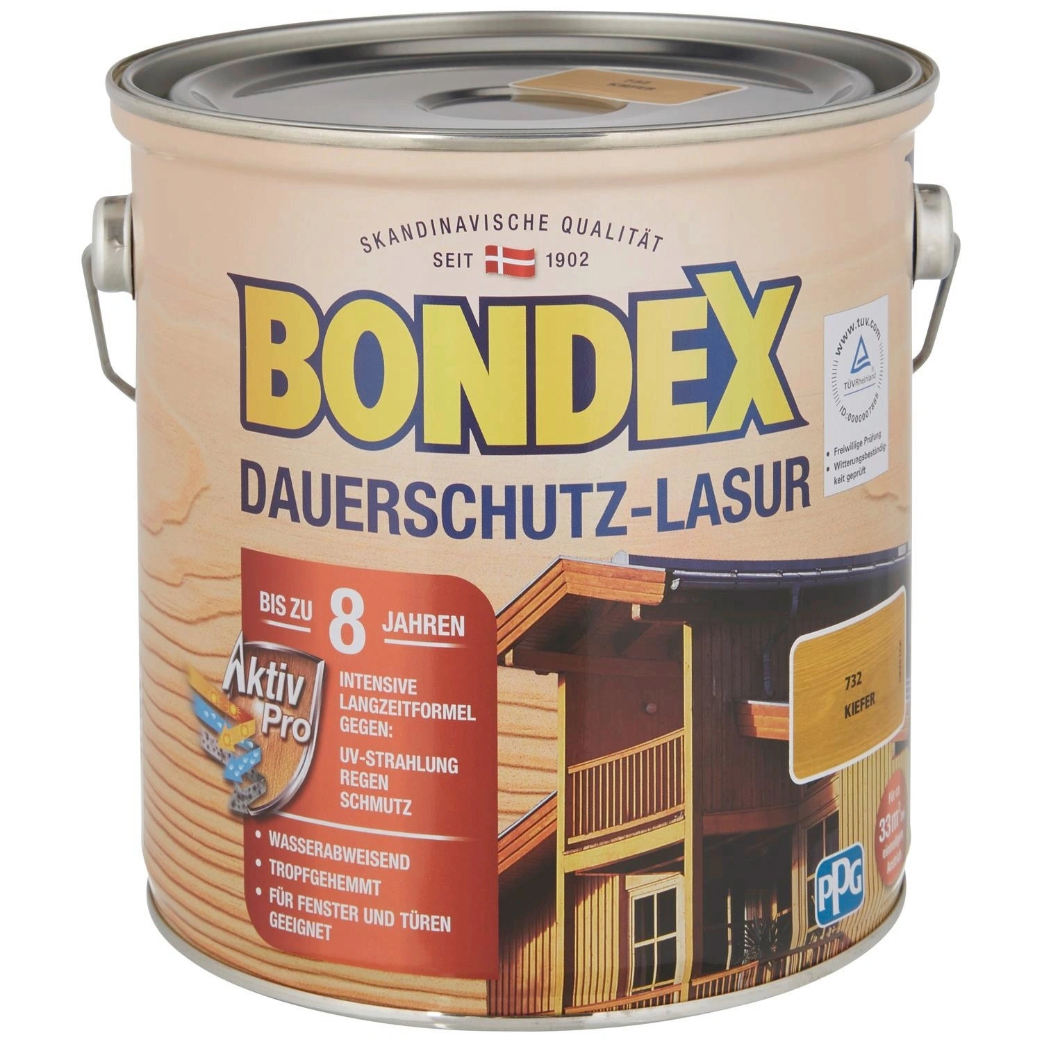 Dauerschutzlasur, kiefer, lasierend, 2.5l