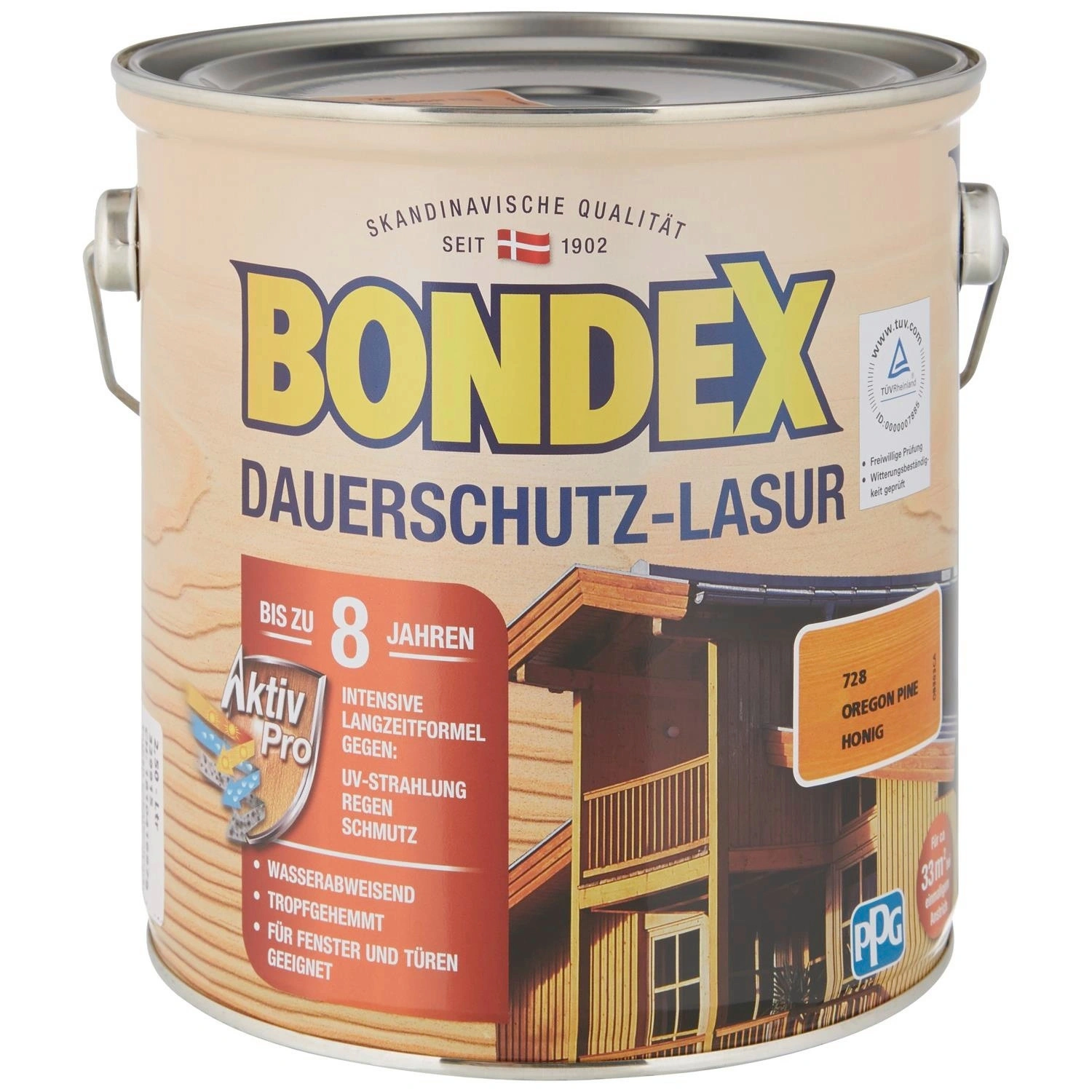 Dauerschutzlasur, oregon_pine|honig, lasierend, 2.5l