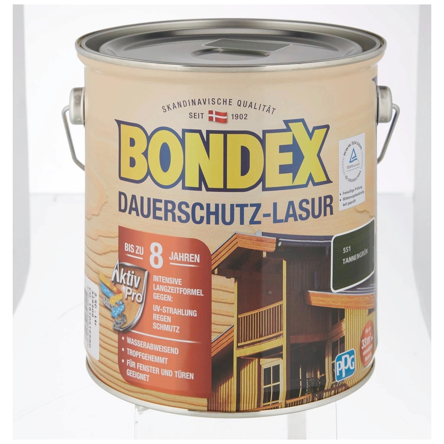 Dauerschutzlasur, tannengrün, lasierend, 2.5l