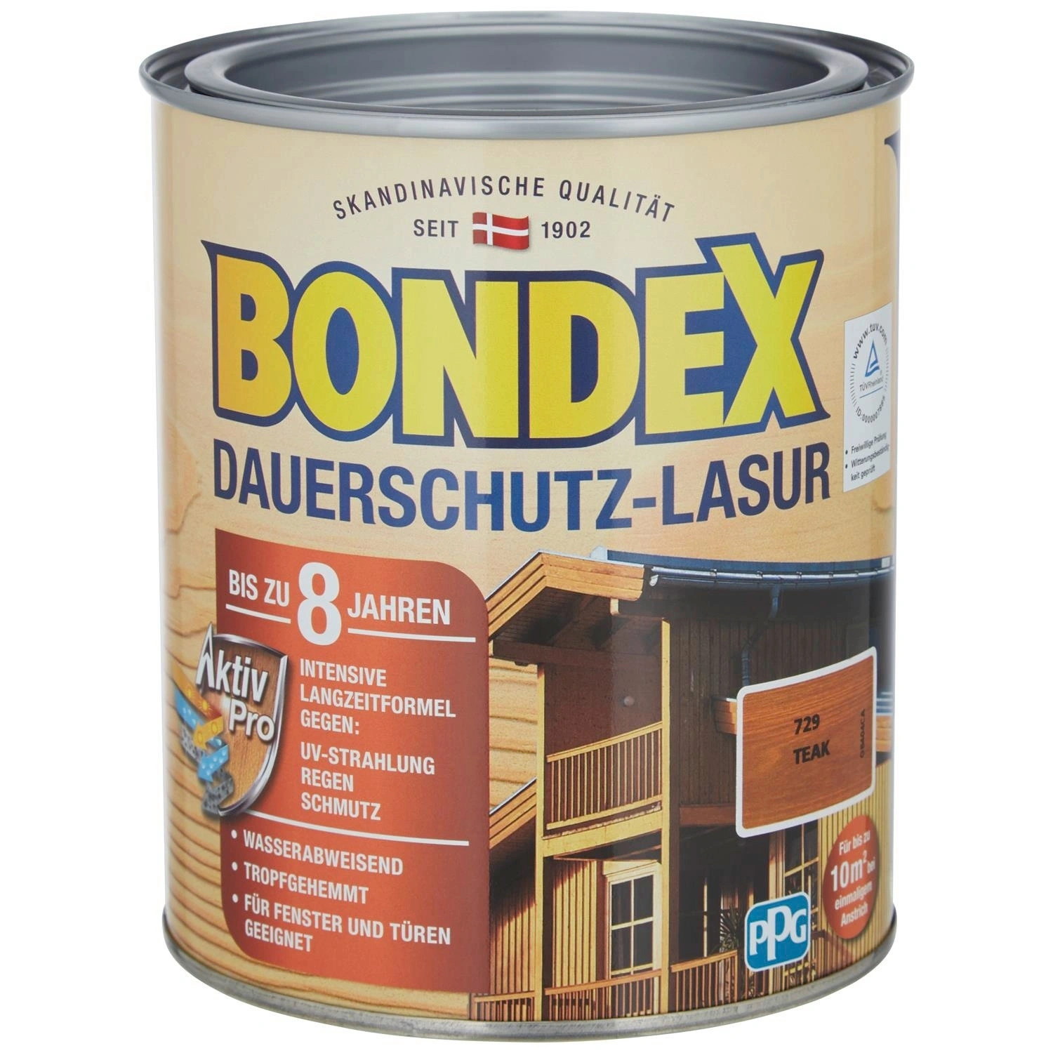 Dauerschutzlasur, teak, lasierend, 0.75l