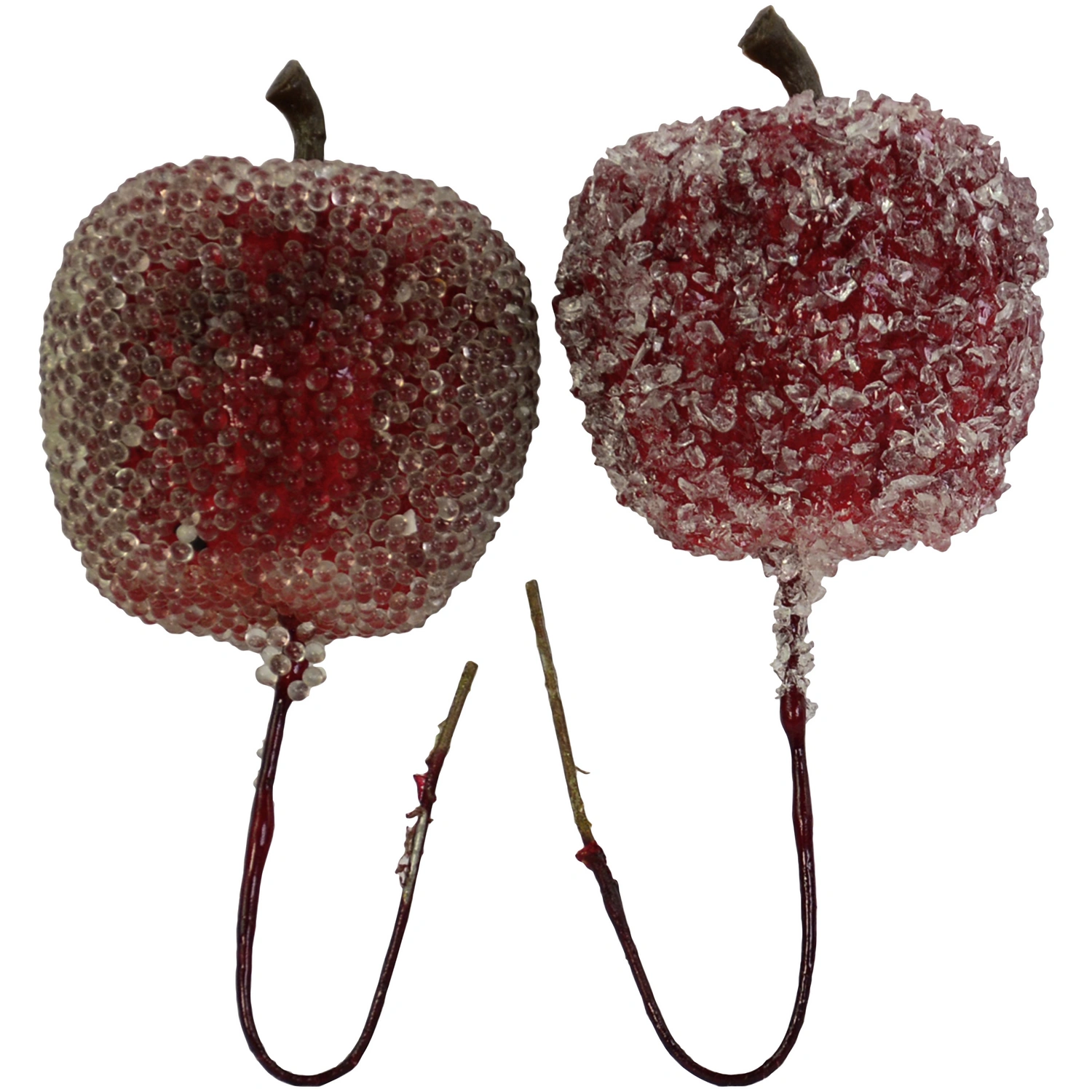 Deko-Apfel-Pick, Kunststoff, burgundrot