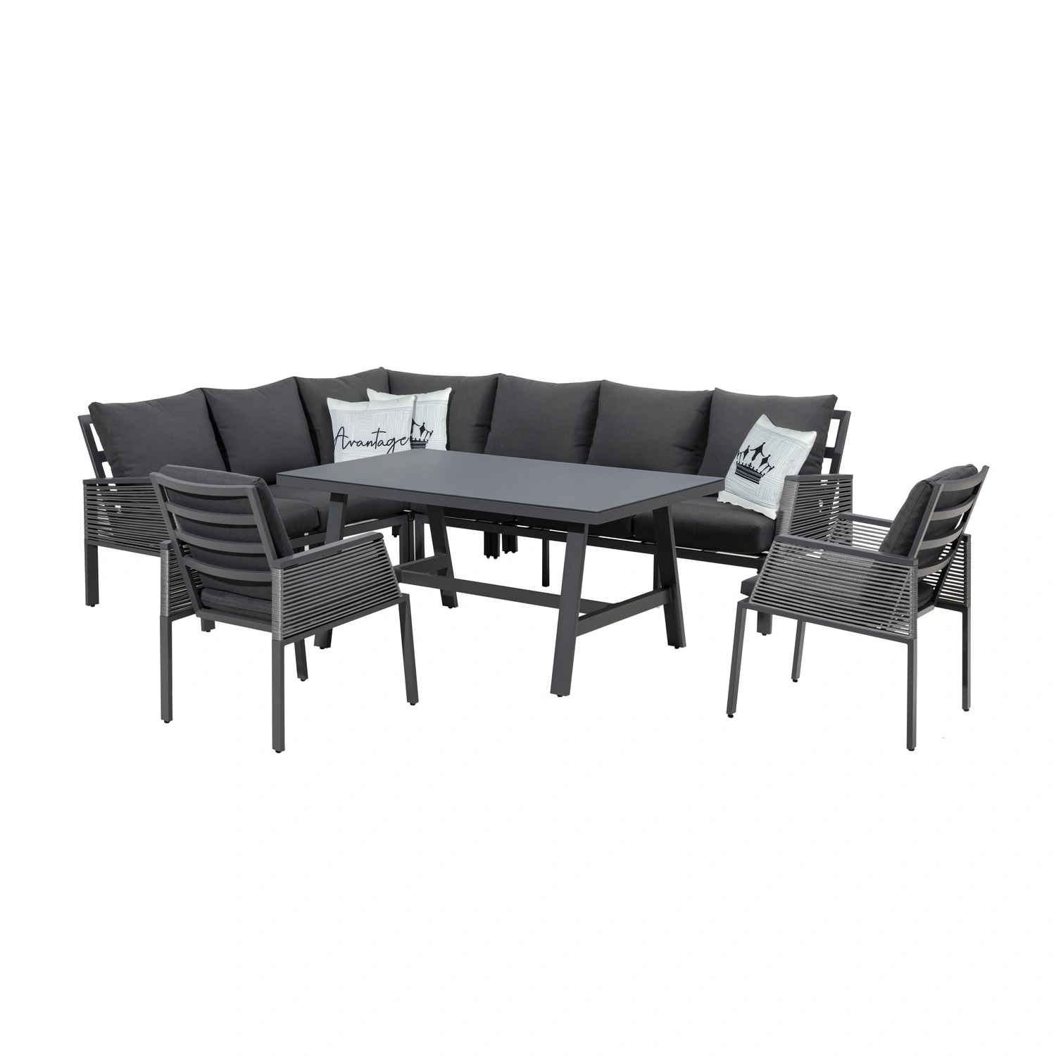 Eckloungeset »Catagena«, 8 Sitzplätze, anthrazit