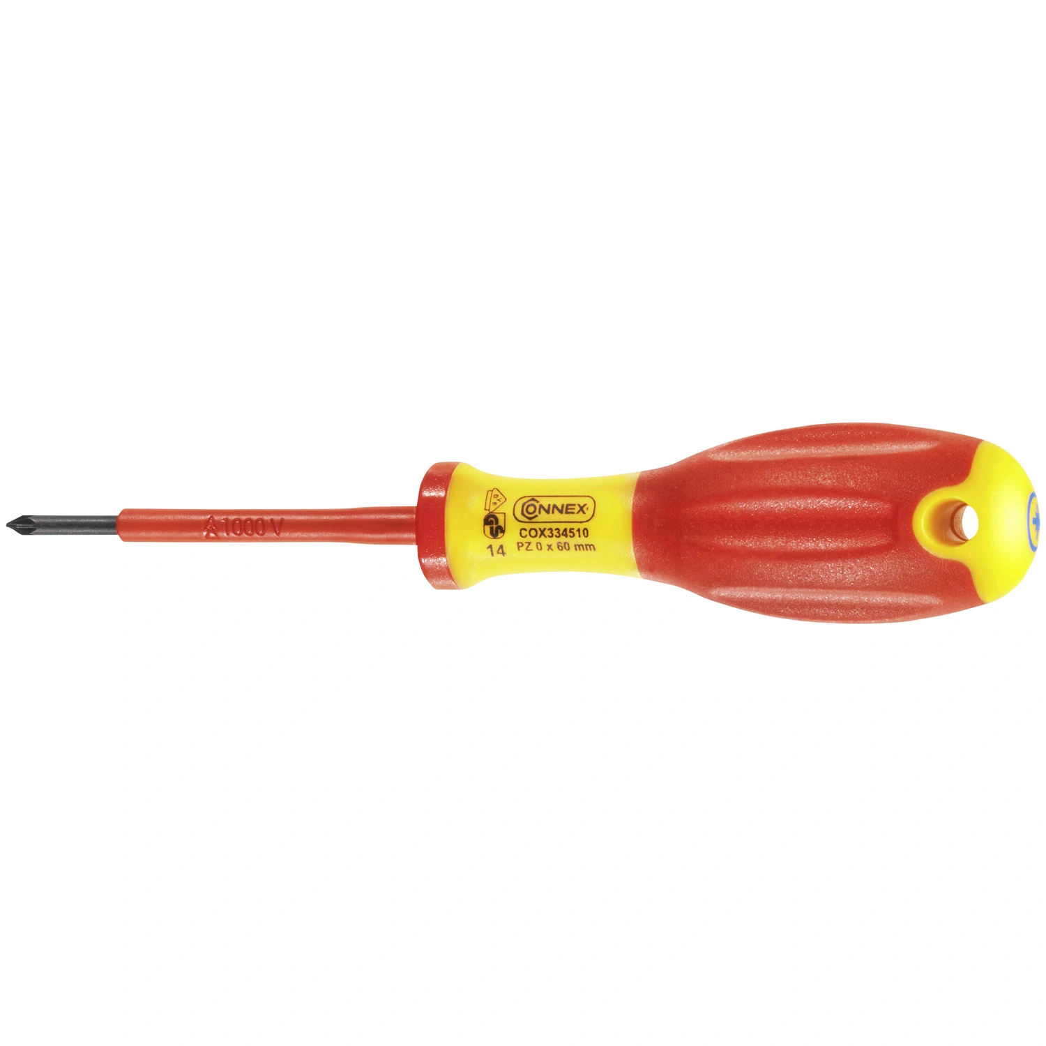 Elektrikerschraubendreher, Klingenlänge: 60 mm, Metall, PZ