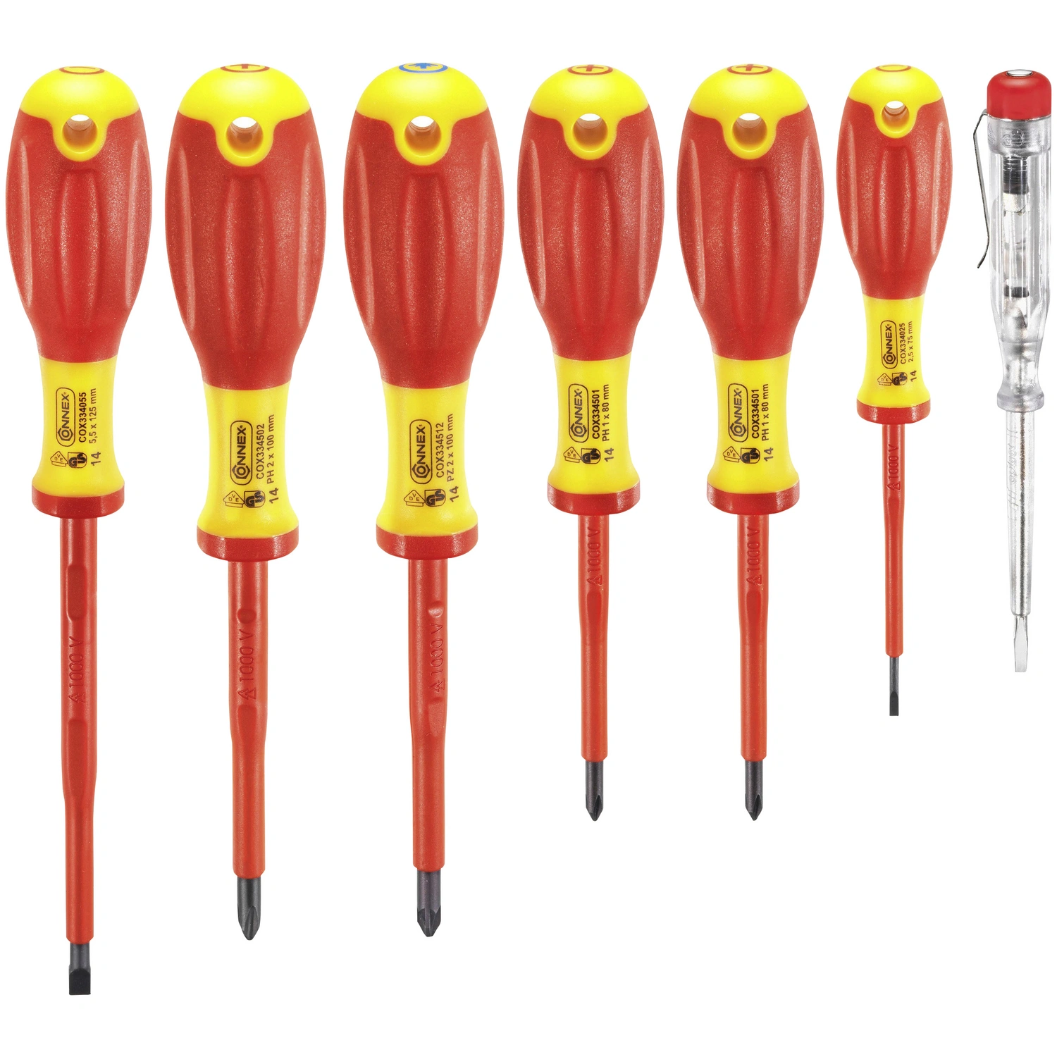 Elektrikerschraubendreher-Satz, Metall, PH/PZ, 7-tlg., 505g