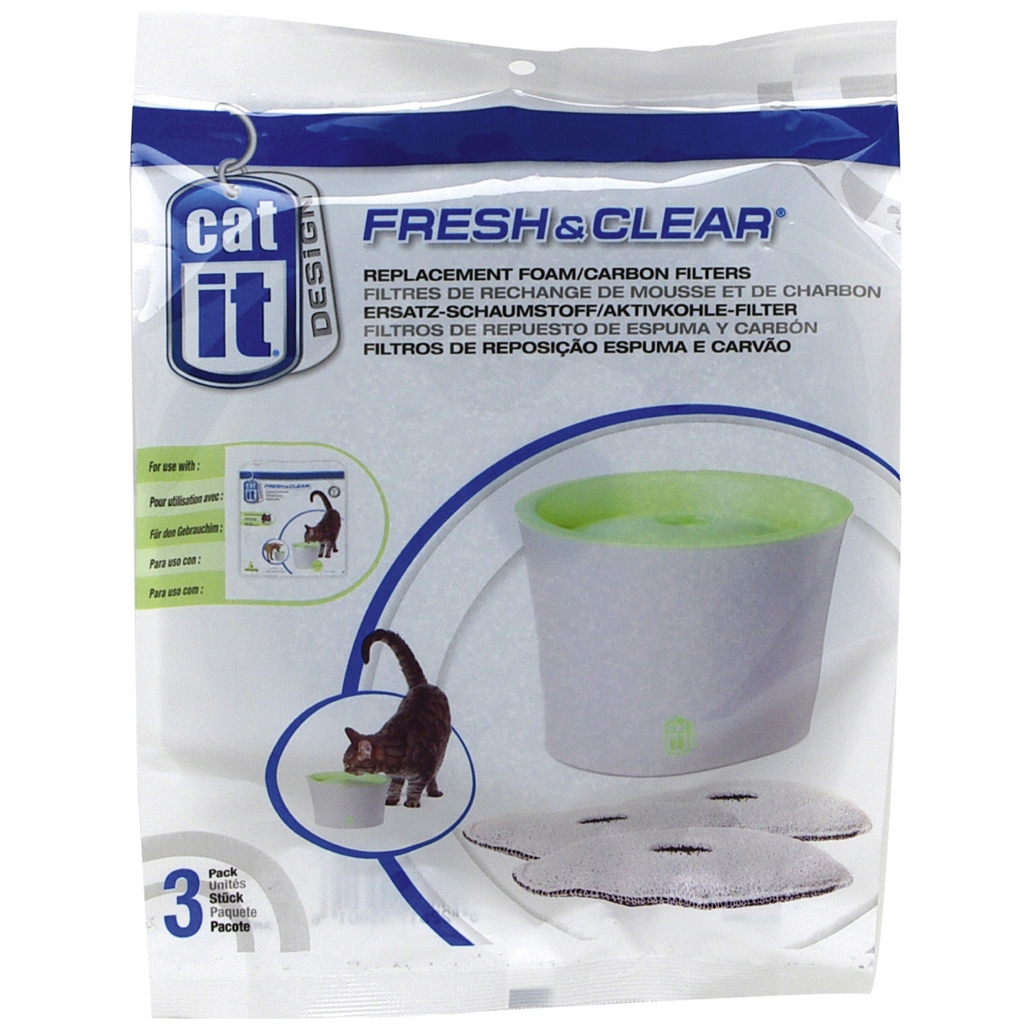 Ersatzreinigungsfilter, für Trinkbrunnen, weiß, 3 l