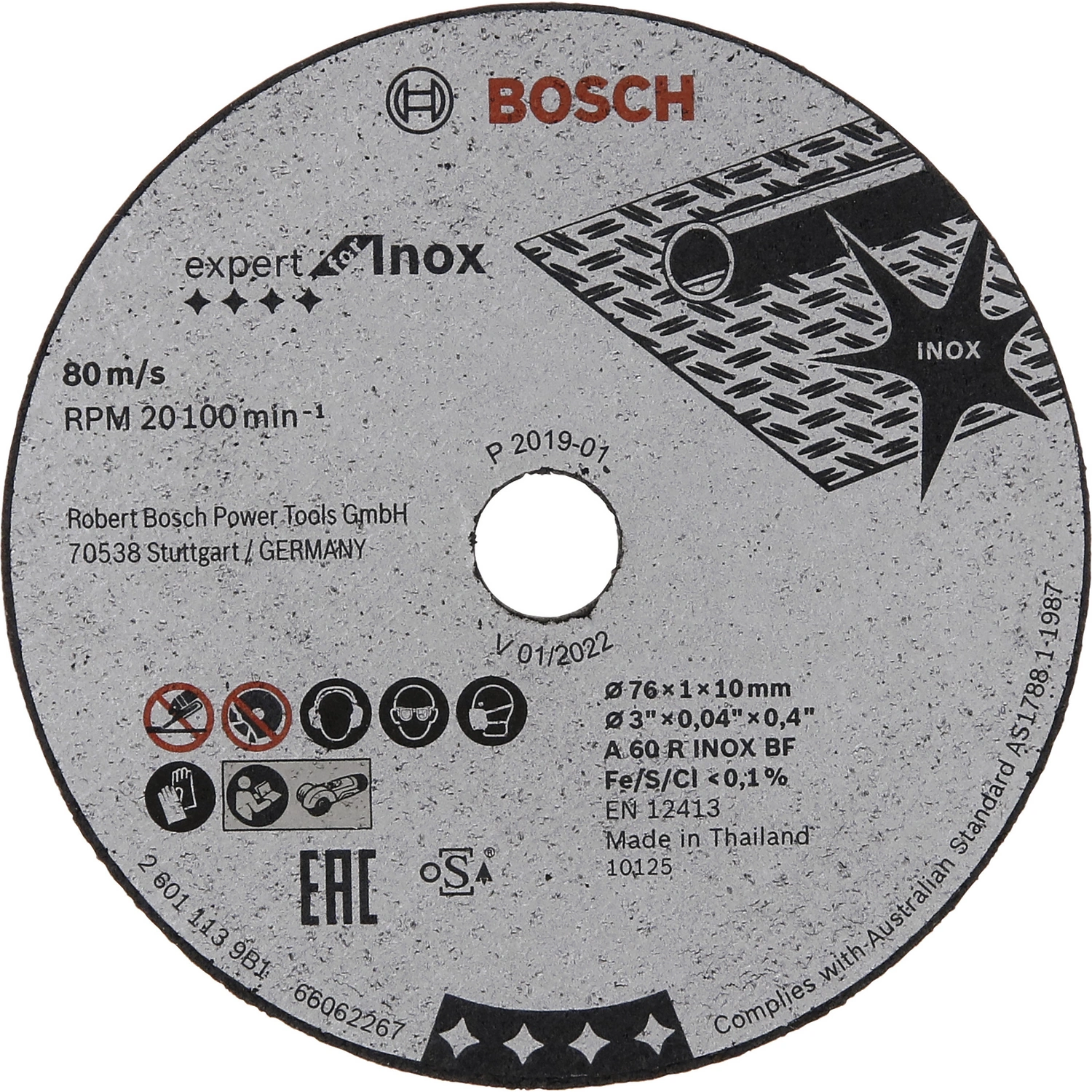Expert for Inox 5-tlg. x 76 x 1 x 10-mm-Trennscheibe