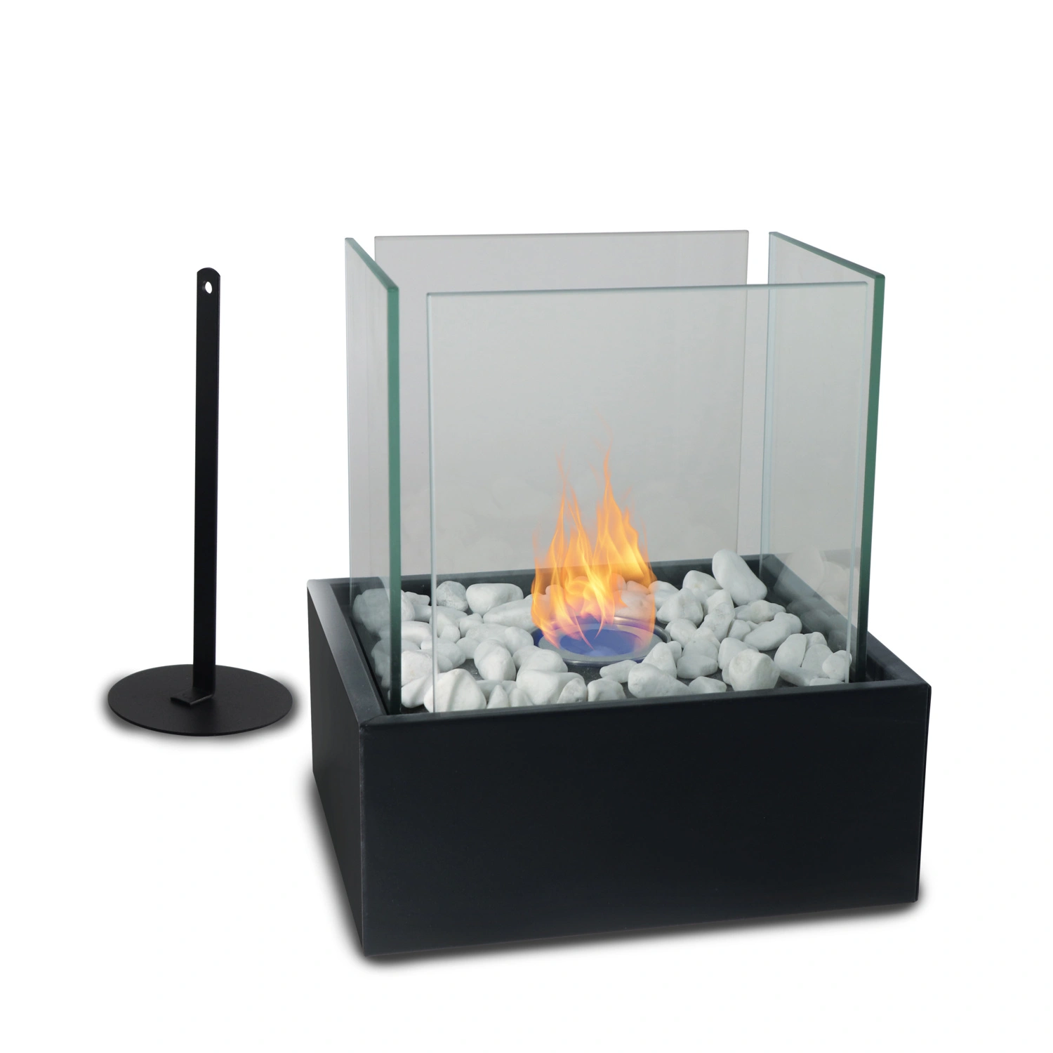 Feuerstelle, schwarz, BxHxT: 30 x 21 x 21 cm